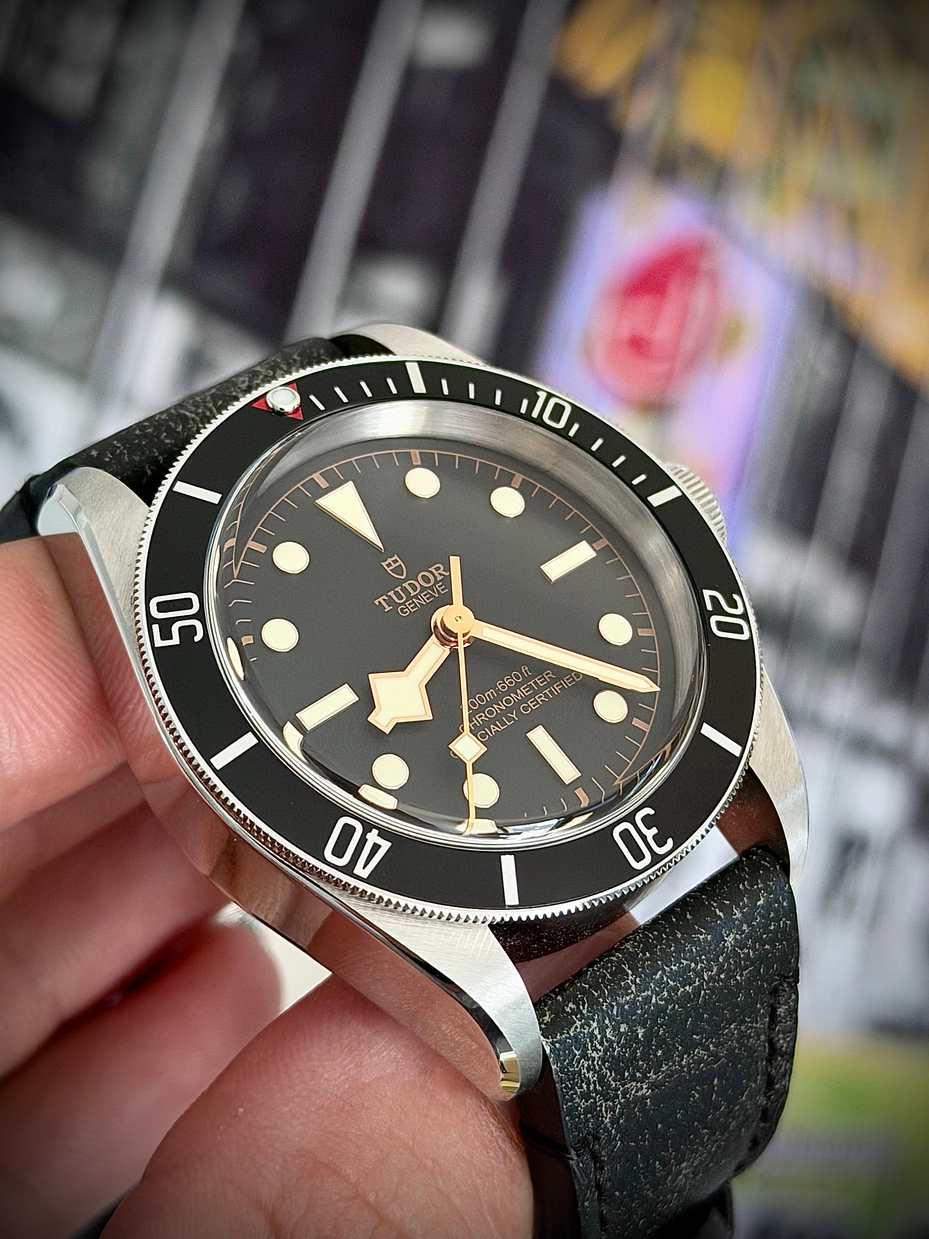 2024 TUDOR BLACK BAY HERITAGE 41 BLACK, FULL SET, ON LEATHER, INC GST