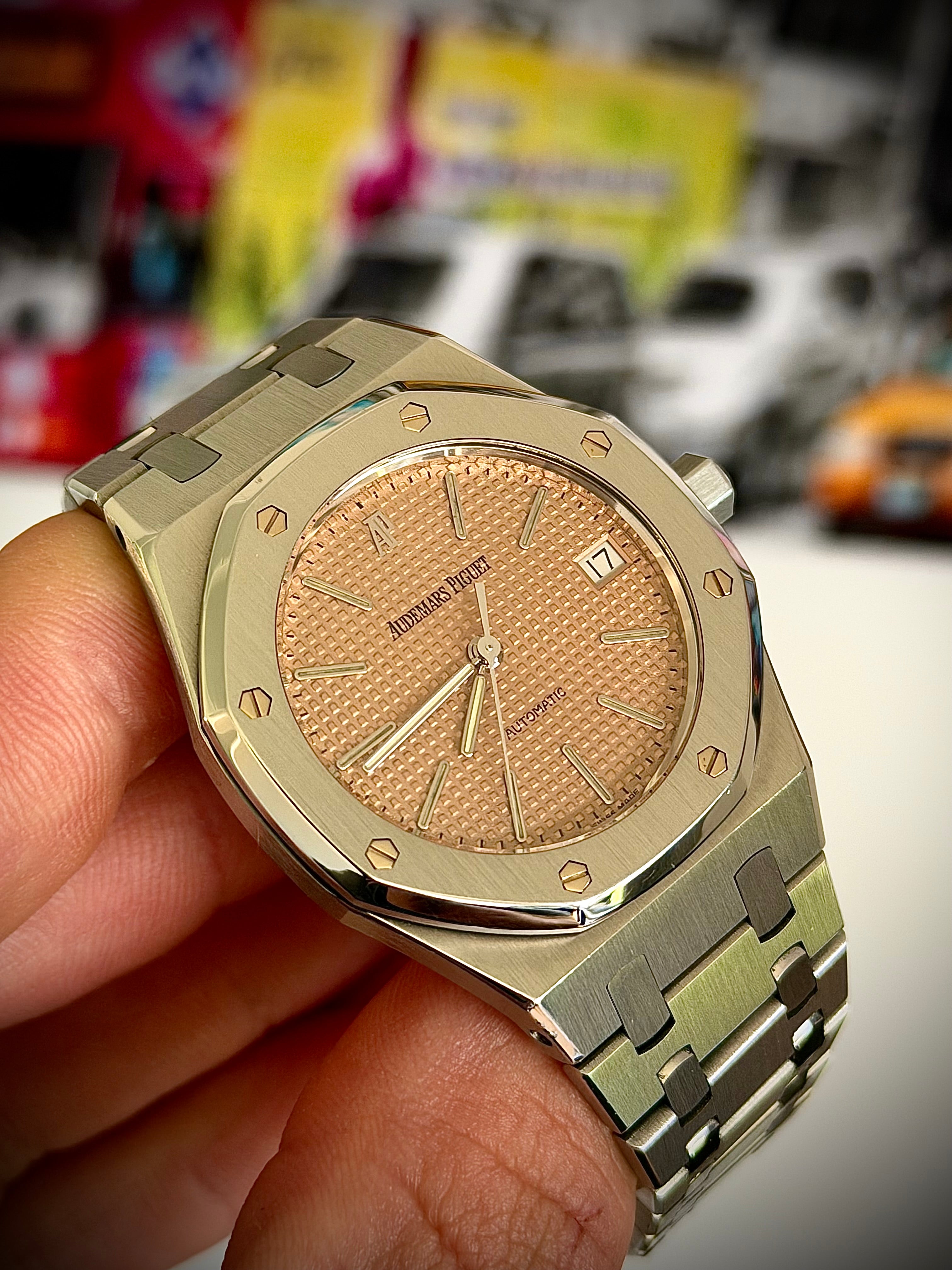 1999 AUDEMARS PIGUET ROYAL OAK 14790ST 36MM SALMON DIAL, FULL SET, INC GST