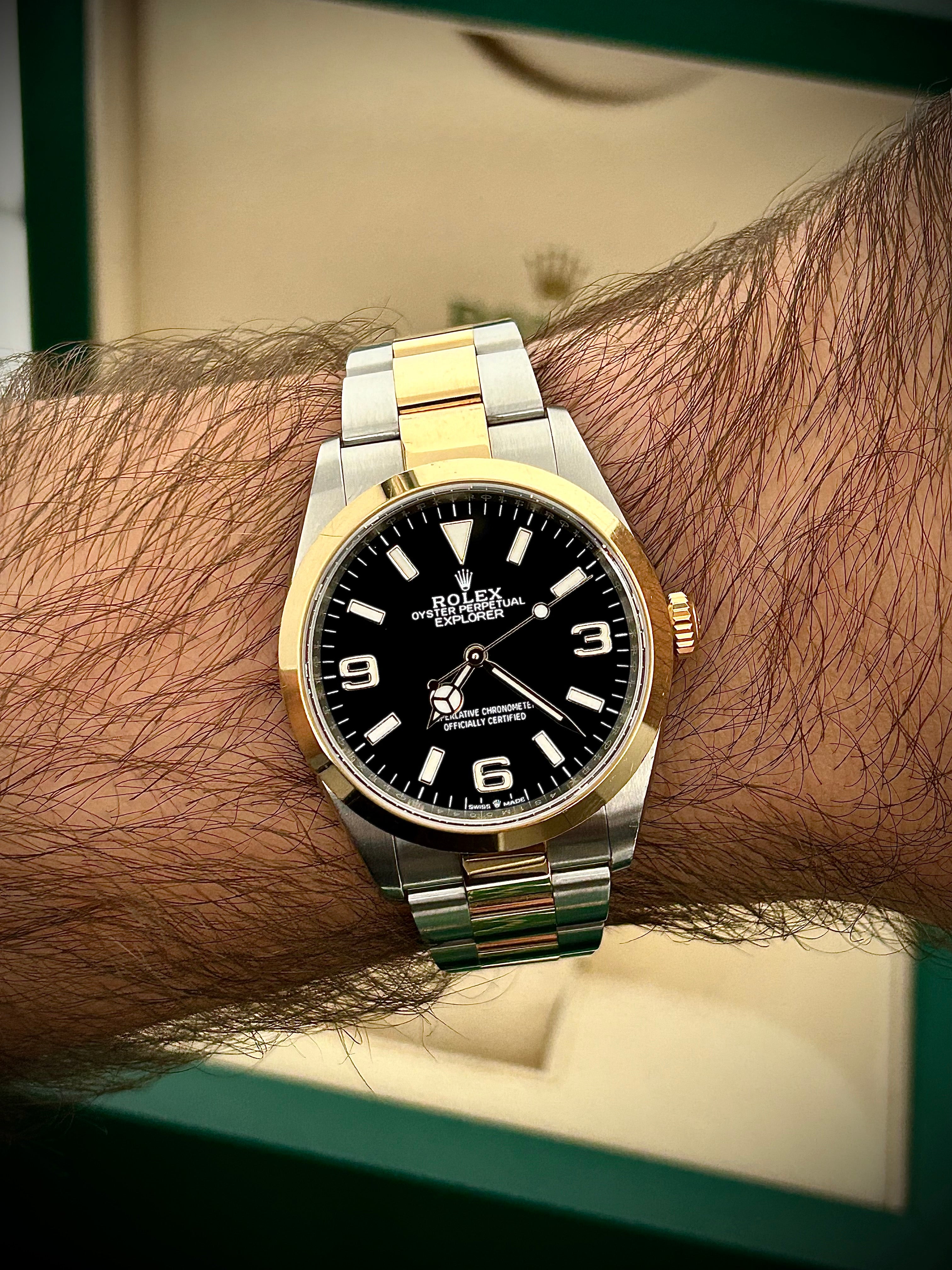 2024 ROLEX EXPLORER 36 TWO TONE, 124273, FULL SET, INC GST