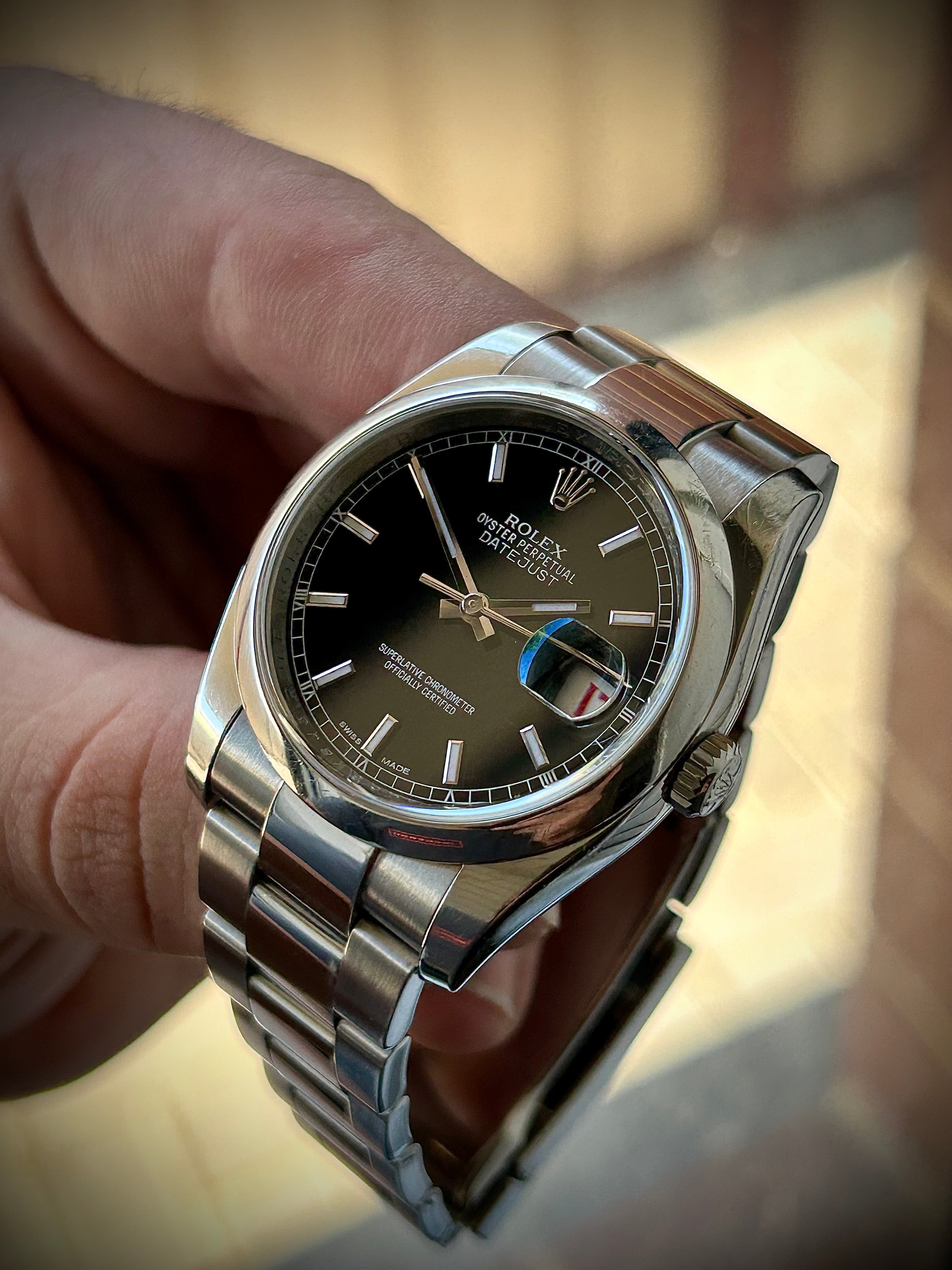 2012 ROLEX DATEJUST 36, 116200, ROULETTE DIAL, FULL SET, INC GST