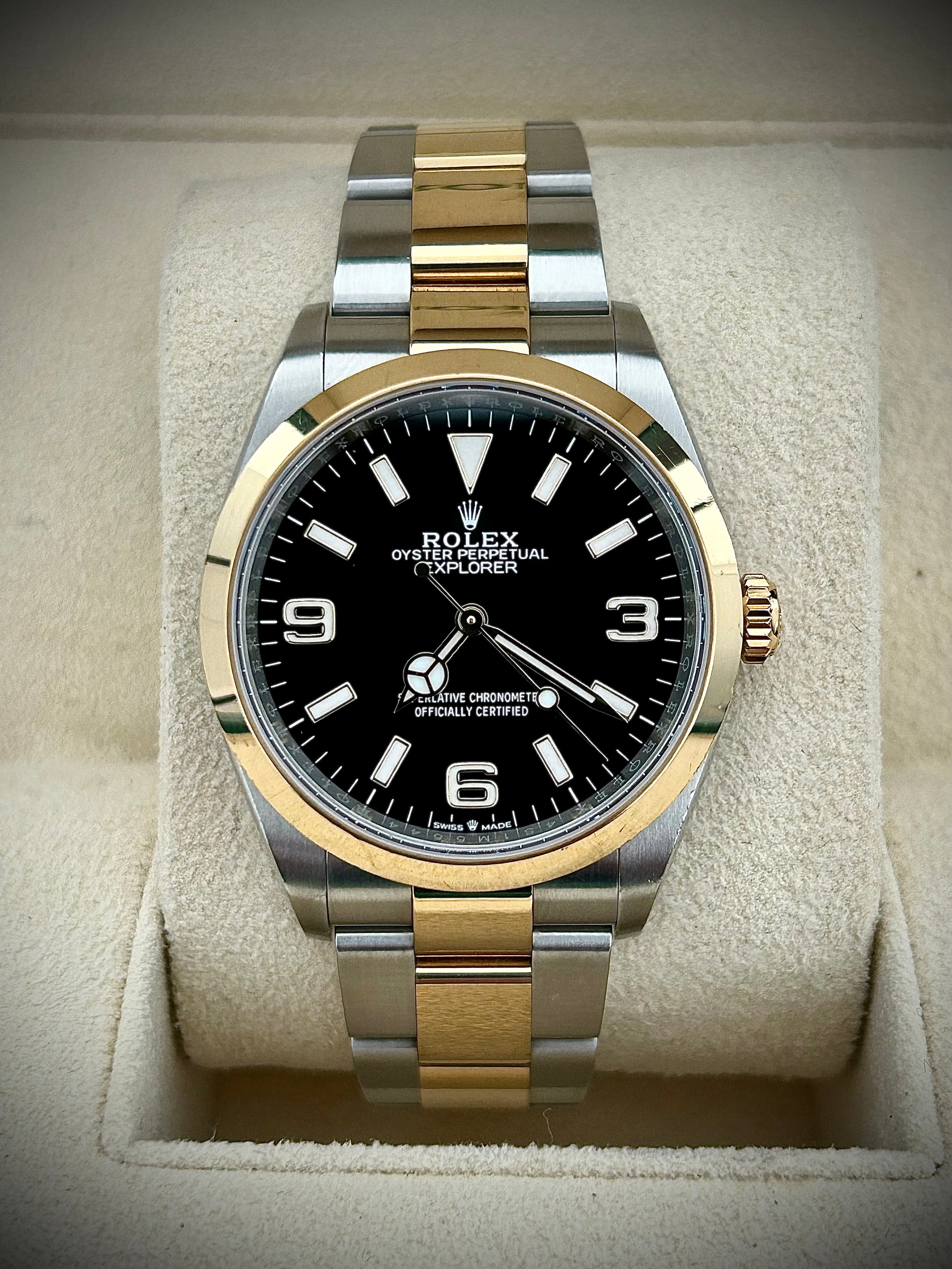 2024 ROLEX EXPLORER 36 TWO TONE, 124273, FULL SET, INC GST