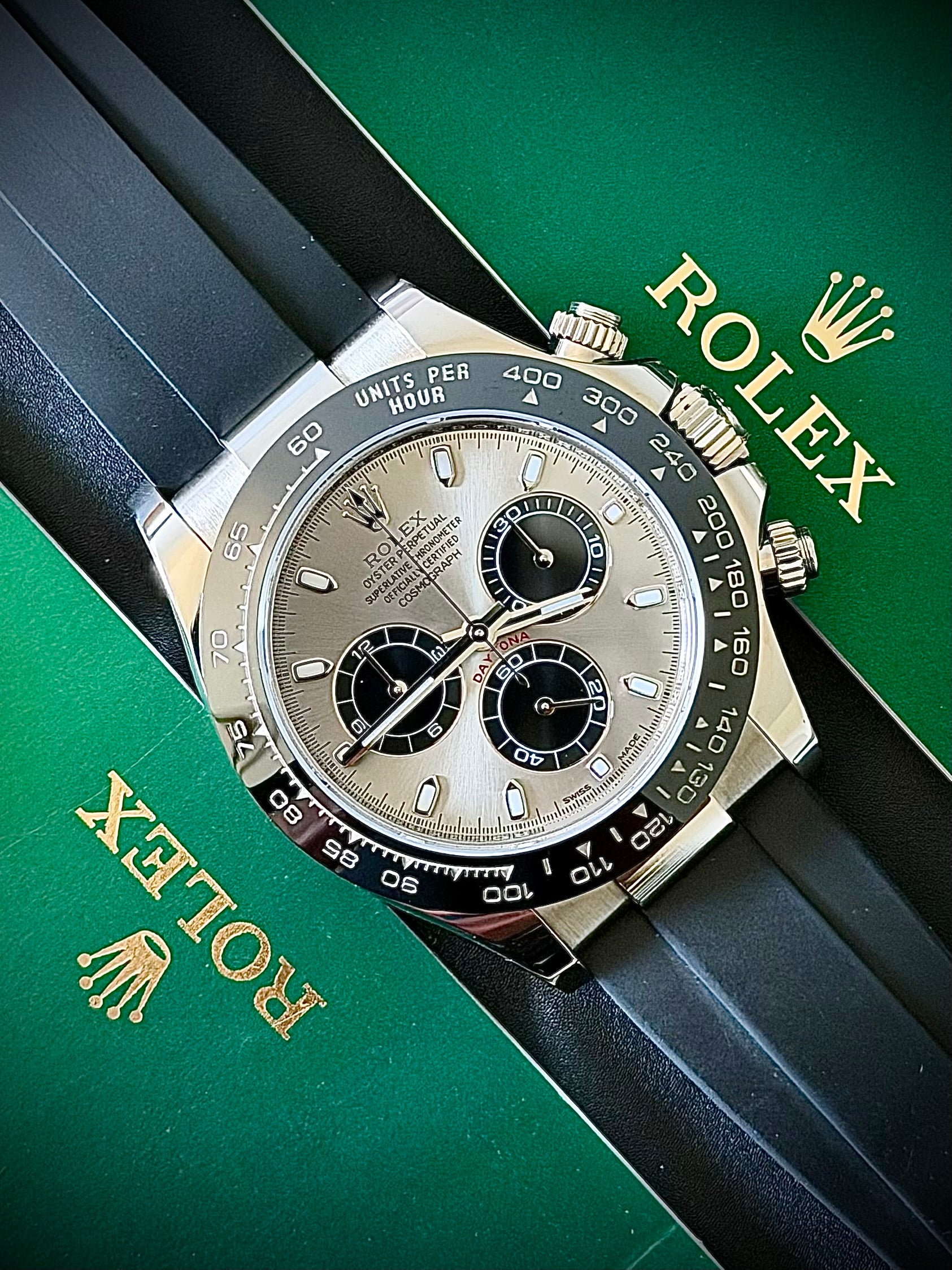 2019 ROLEX COSMOGRAPH DAYTONA “GHOST”, 116519LN, 18CT WHITE GOLD, OYSTERFLEX, FULL SET, INC GST