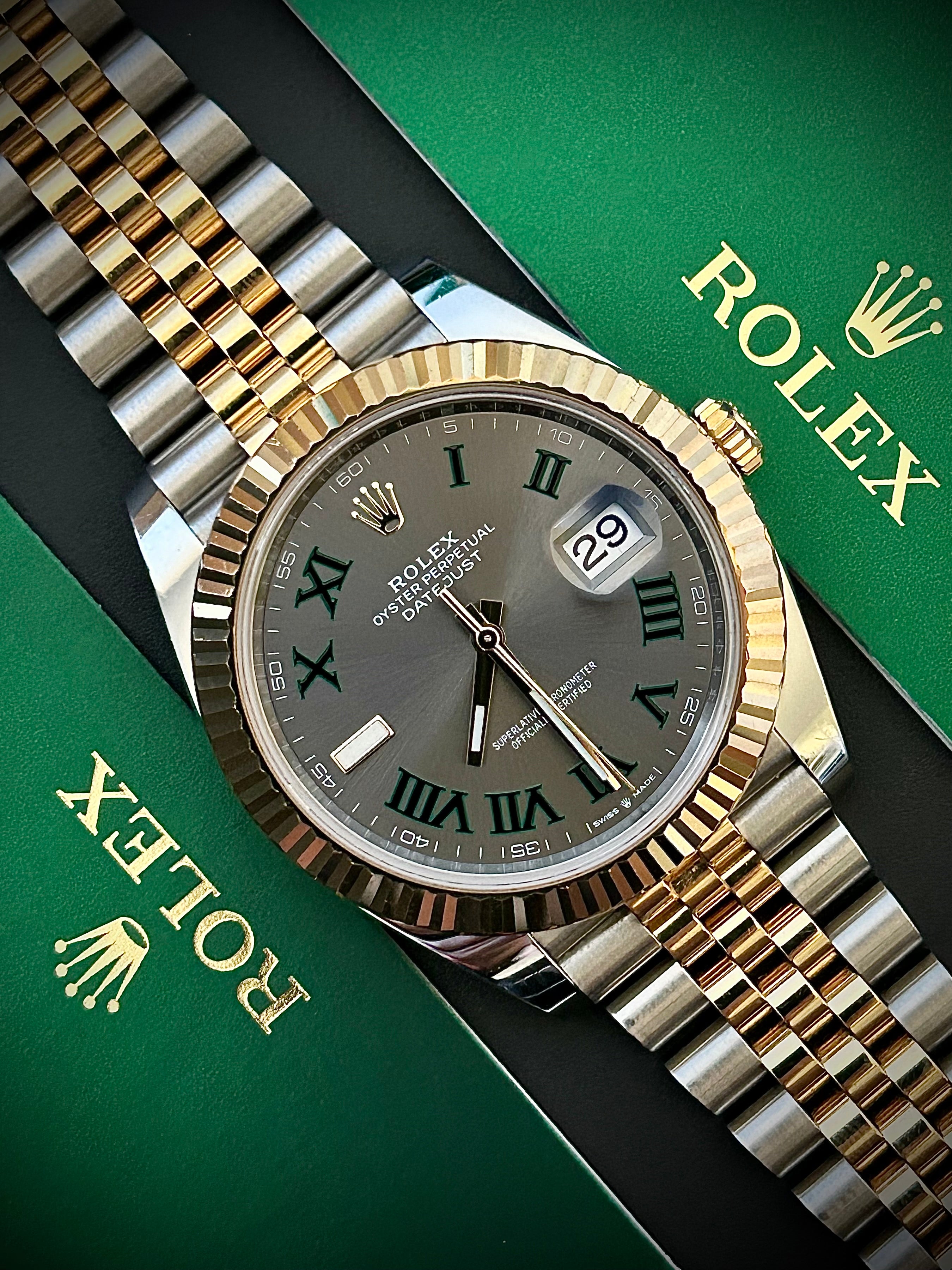 2023 ROLEX DATEJUST 41, WIMBLEDON DIAL, 126333, FULL SET, INC GST
