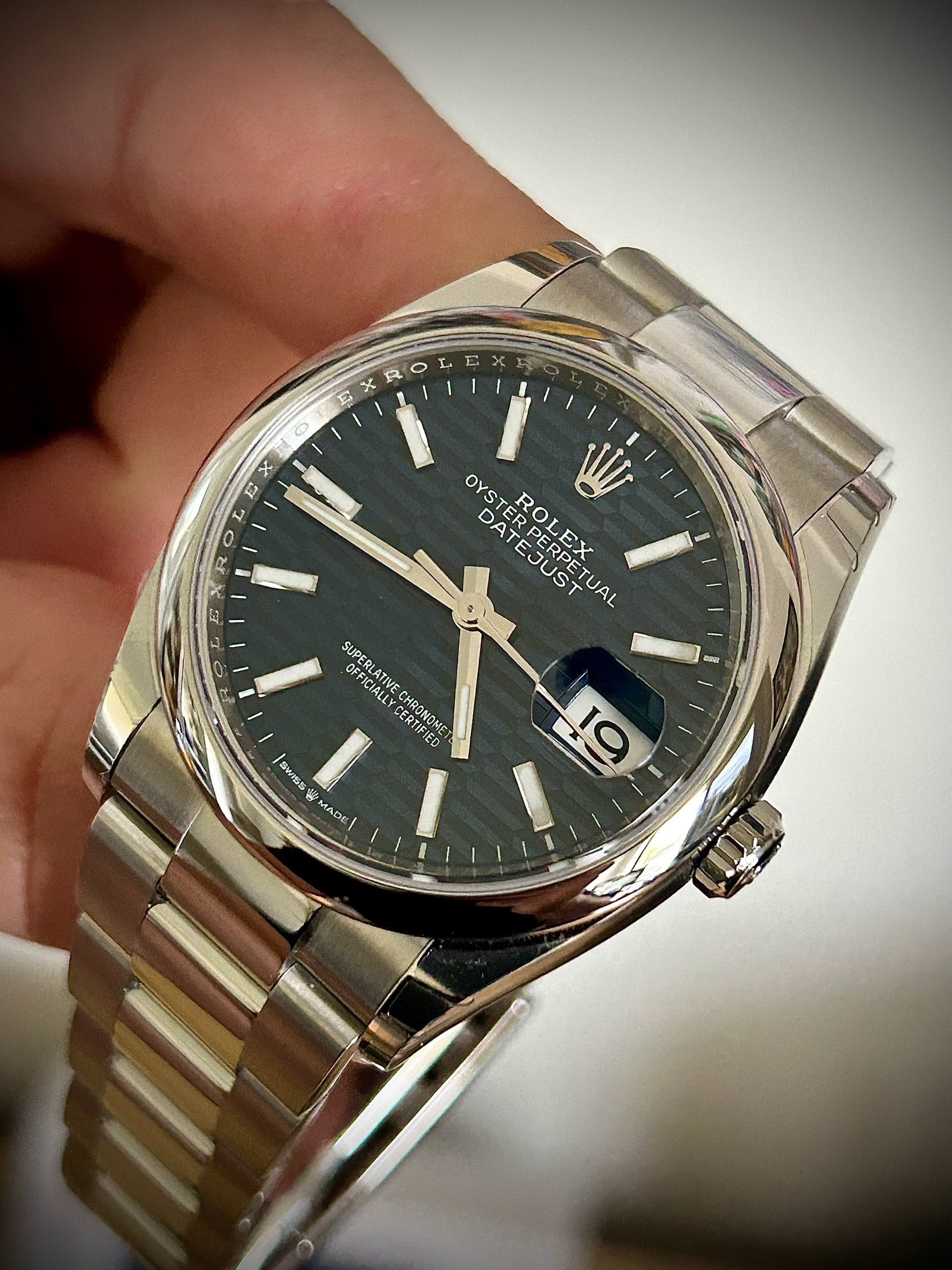 2024 ROLEX DATEJUST 36 BLUE MOTIF DIAL DIAL, 126200, FULL SET, INC GST