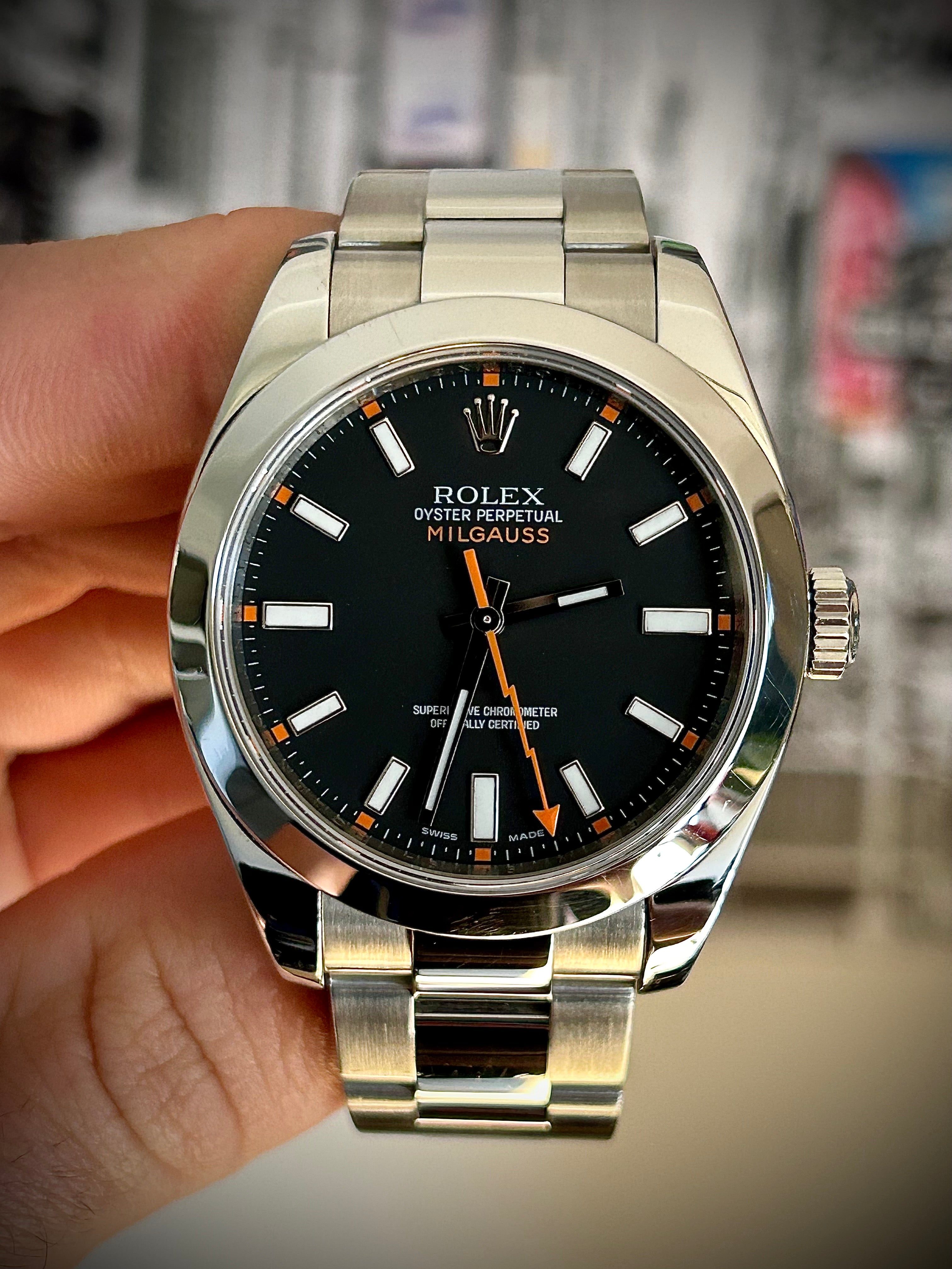 2008 ROLEX MILGAUSS, 116400, FULL SET, CERTIFIED PRE OWNED, INC GST