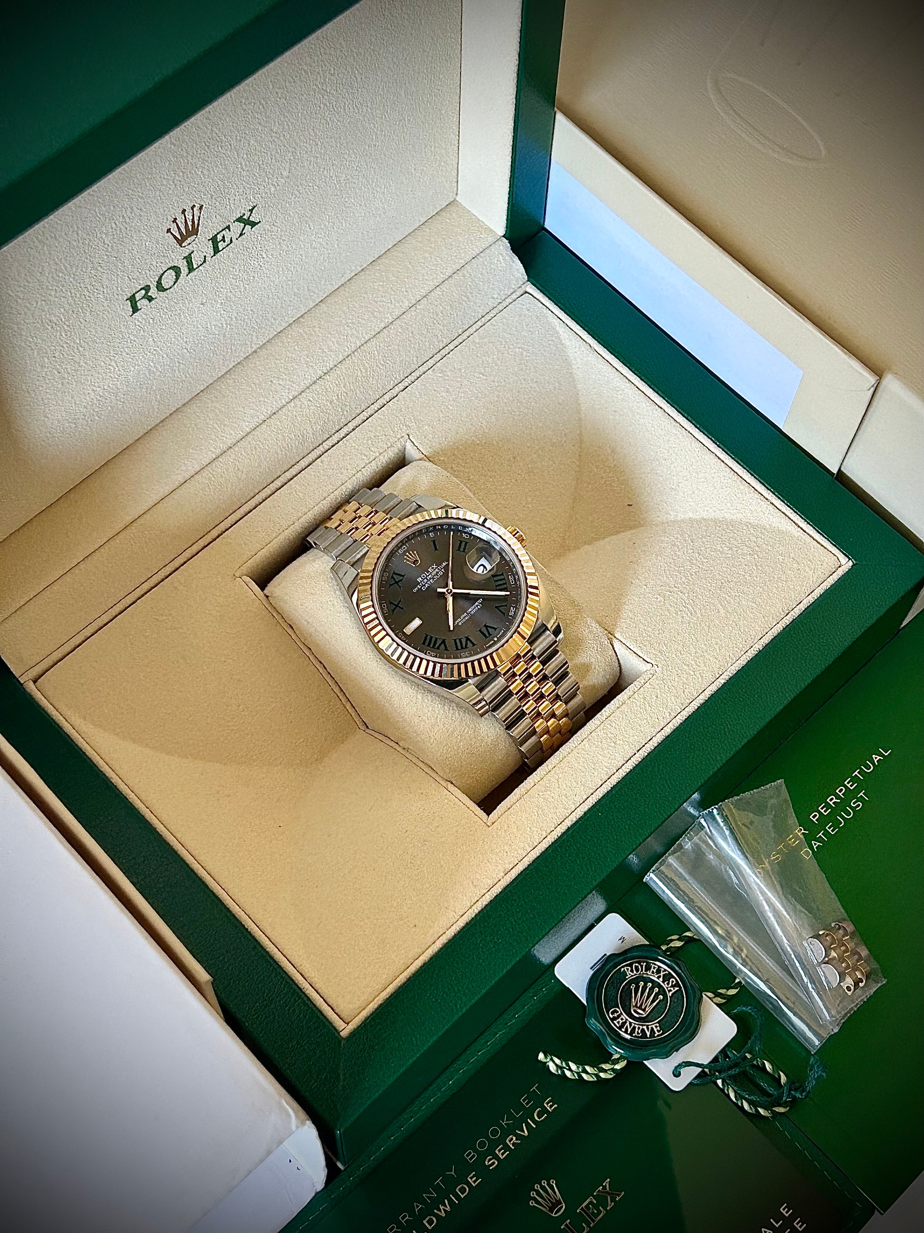 2023 ROLEX DATEJUST 41, WIMBLEDON DIAL, 126333, FULL SET, INC GST