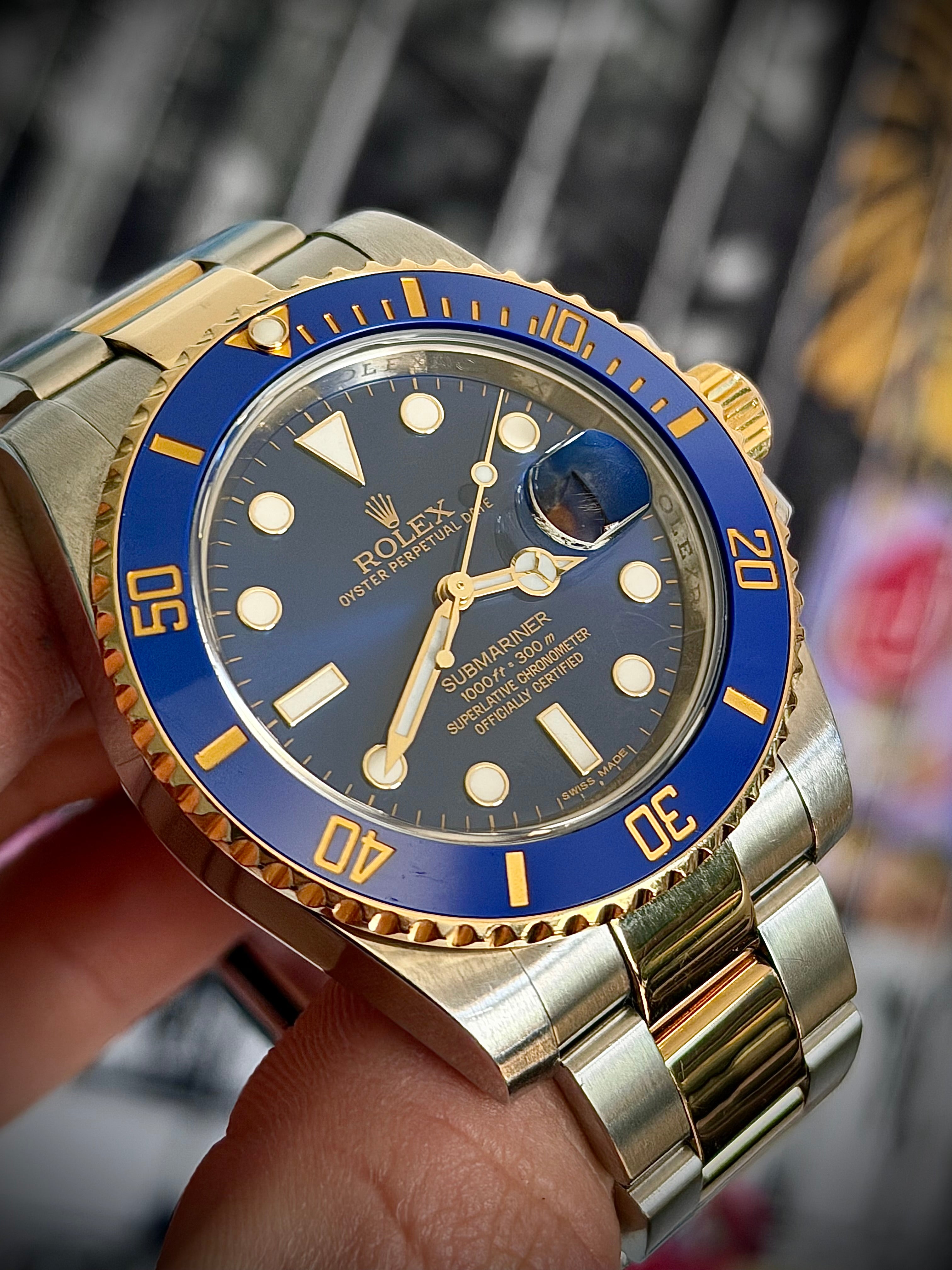 2013 ROLEX SUBMARINER DATE “BLUESY”, 116613LB, BOX & PAPERS, INC GST