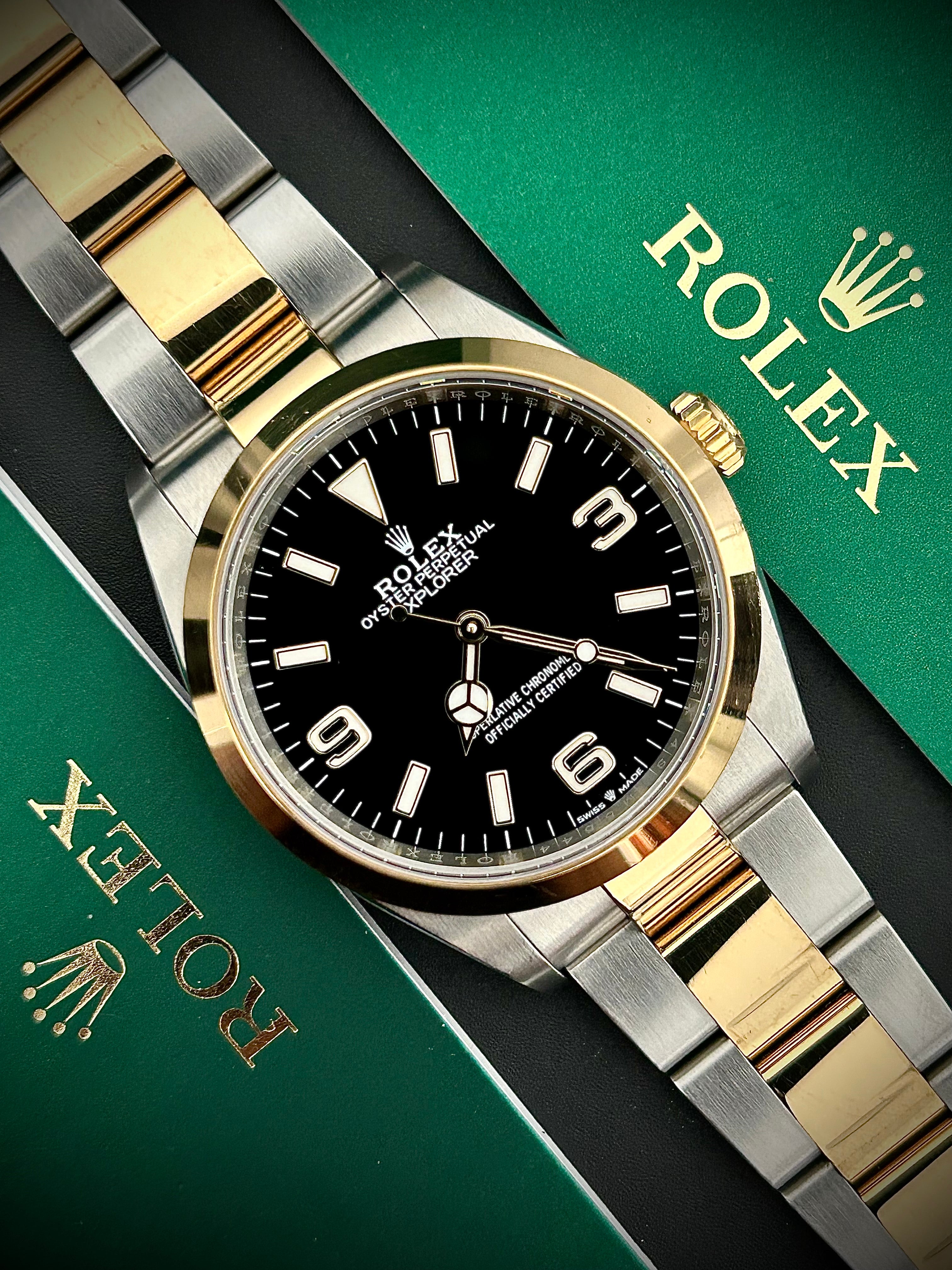 2024 ROLEX EXPLORER 36 TWO TONE, 124273, FULL SET, INC GST