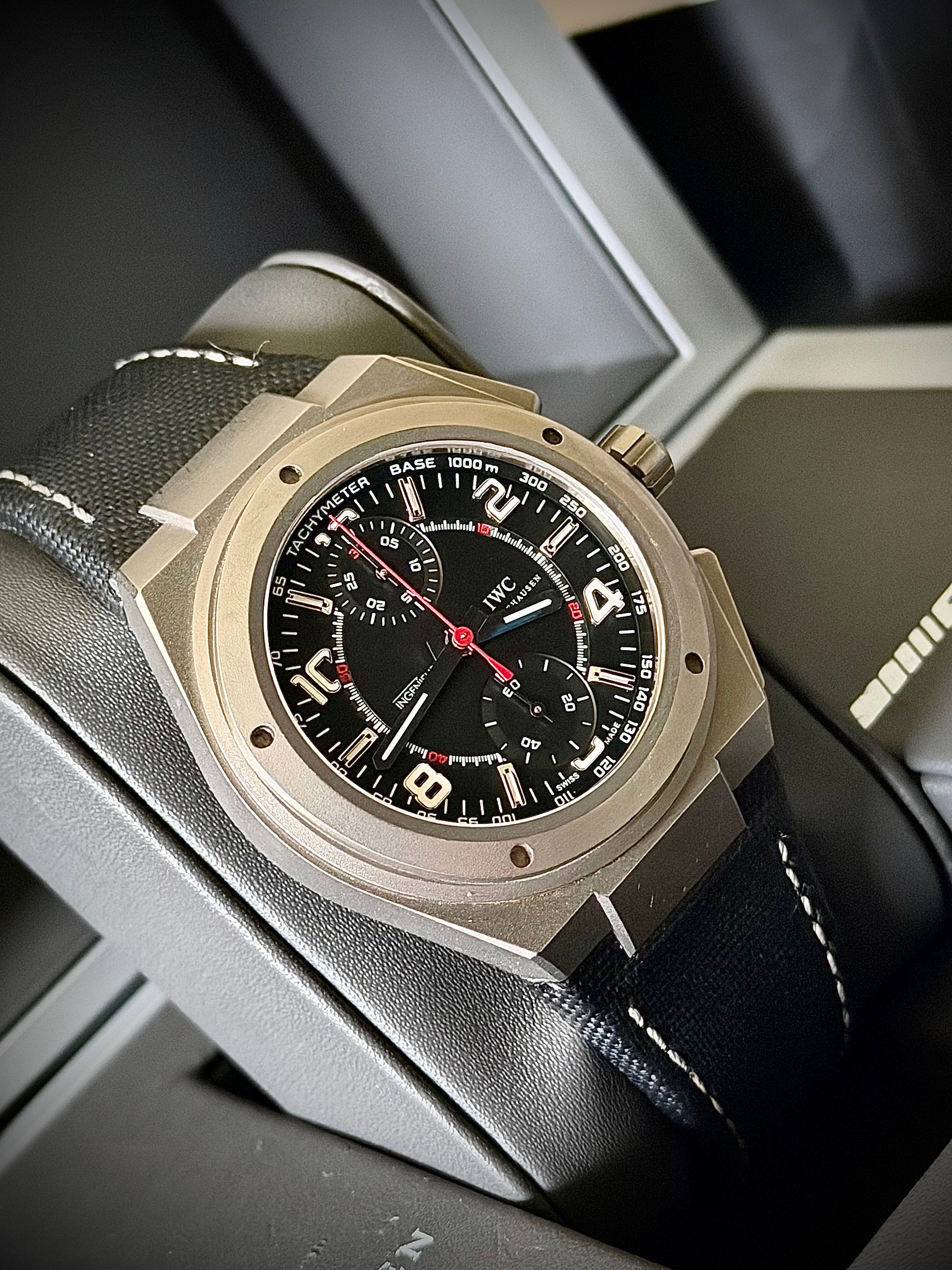 IWC INGENIEUR CHRONOGRAPH AMG TITANIUM, IW372503, BOX & BOOKLETS, INC GST