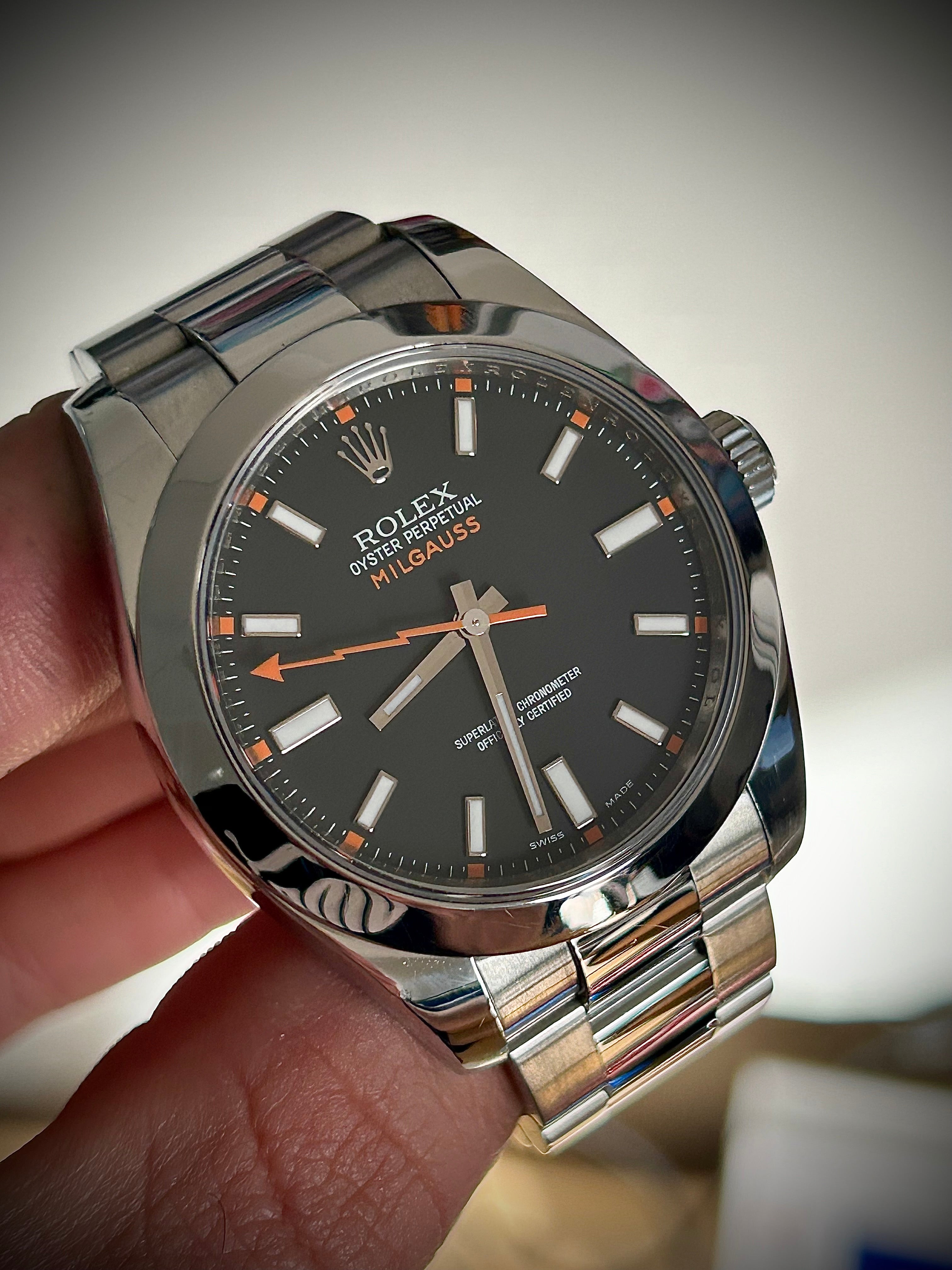 2008 ROLEX MILGAUSS, 116400, BOX AND PAPERS, INC GST