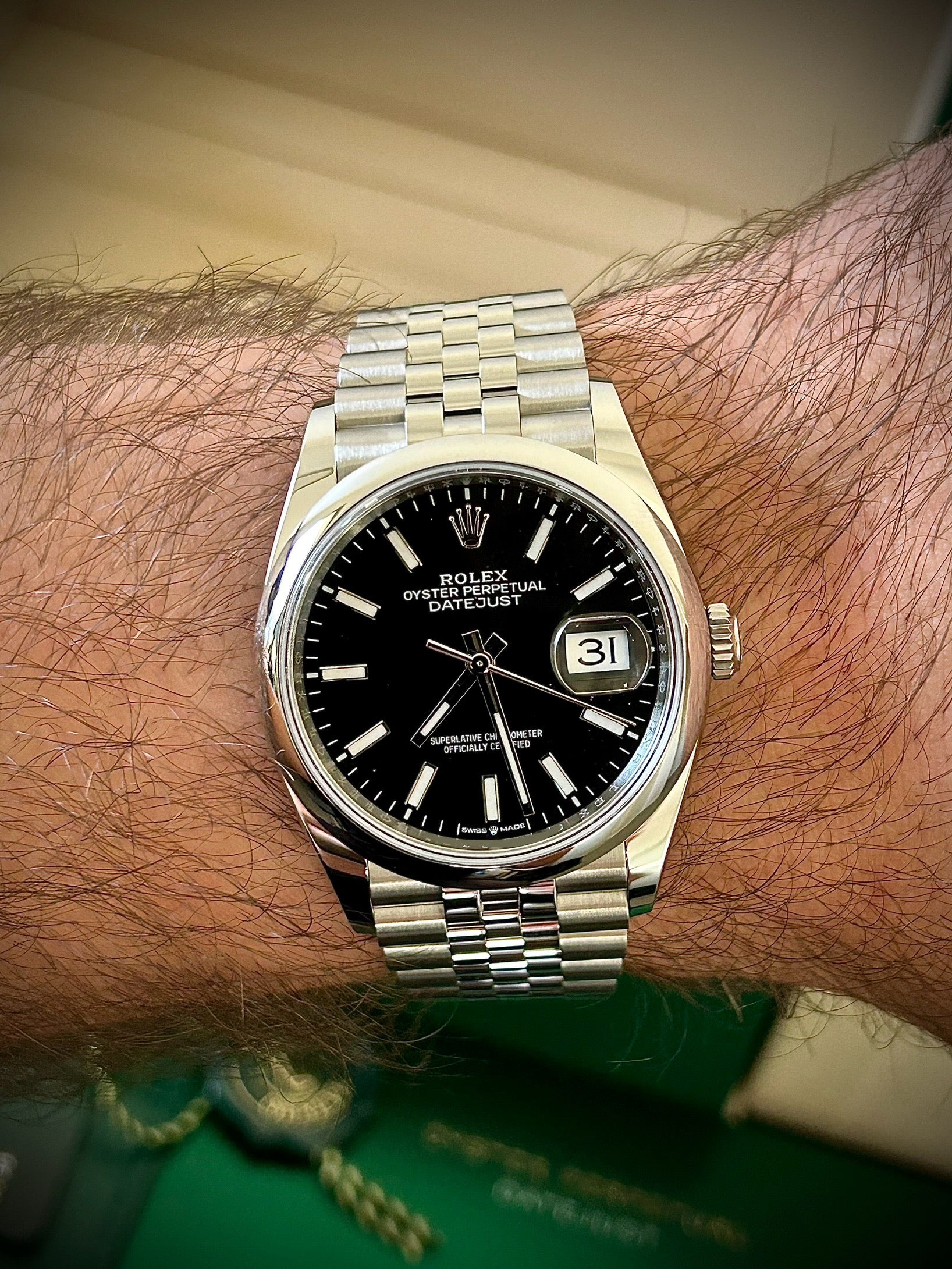 2024 ROLEX DATEJUST 36, SMOOTH, JUBILEE, 126200, FULL SET, INC GST