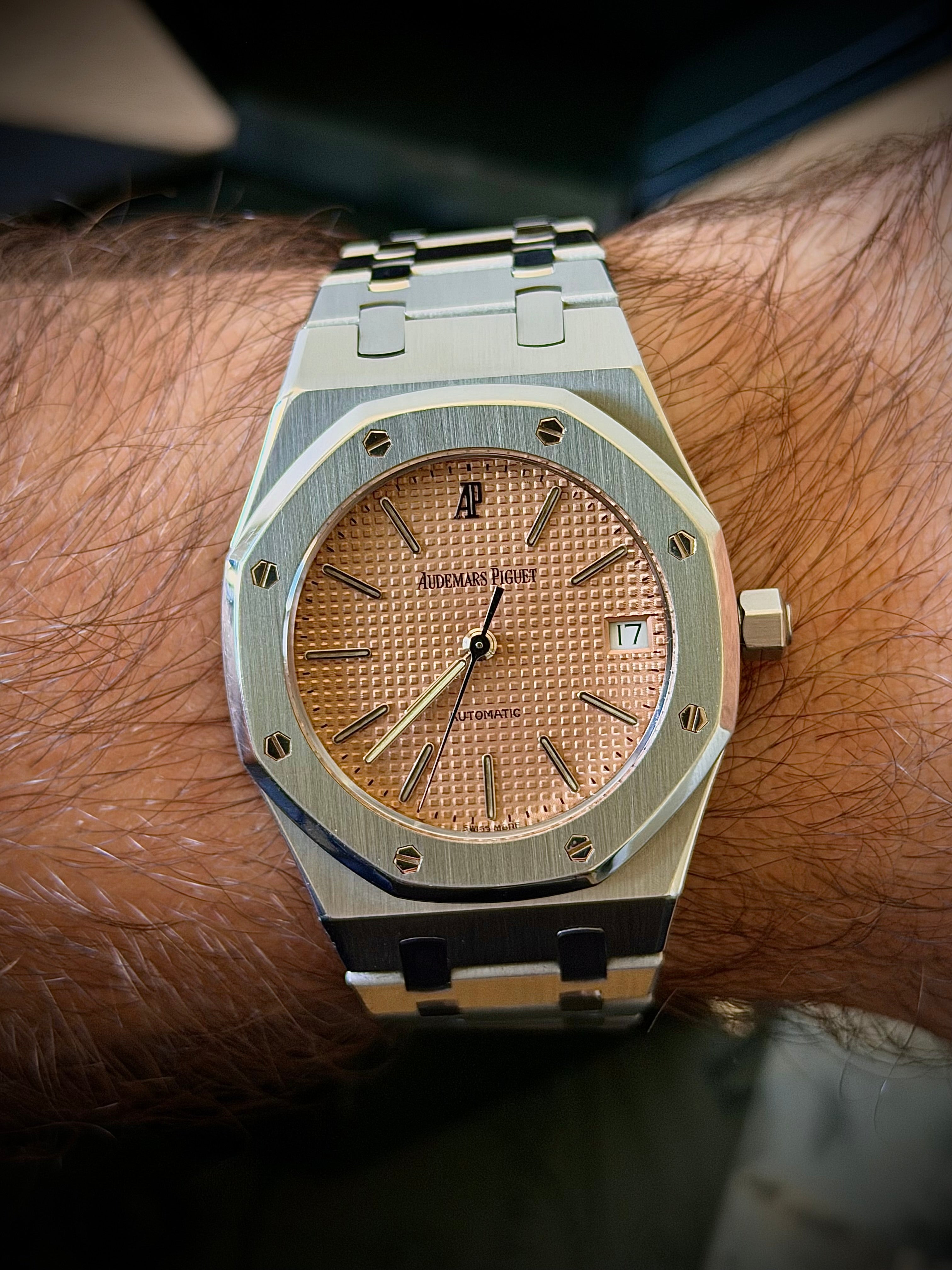 1999 AUDEMARS PIGUET ROYAL OAK 14790ST 36MM SALMON DIAL, FULL SET, INC GST