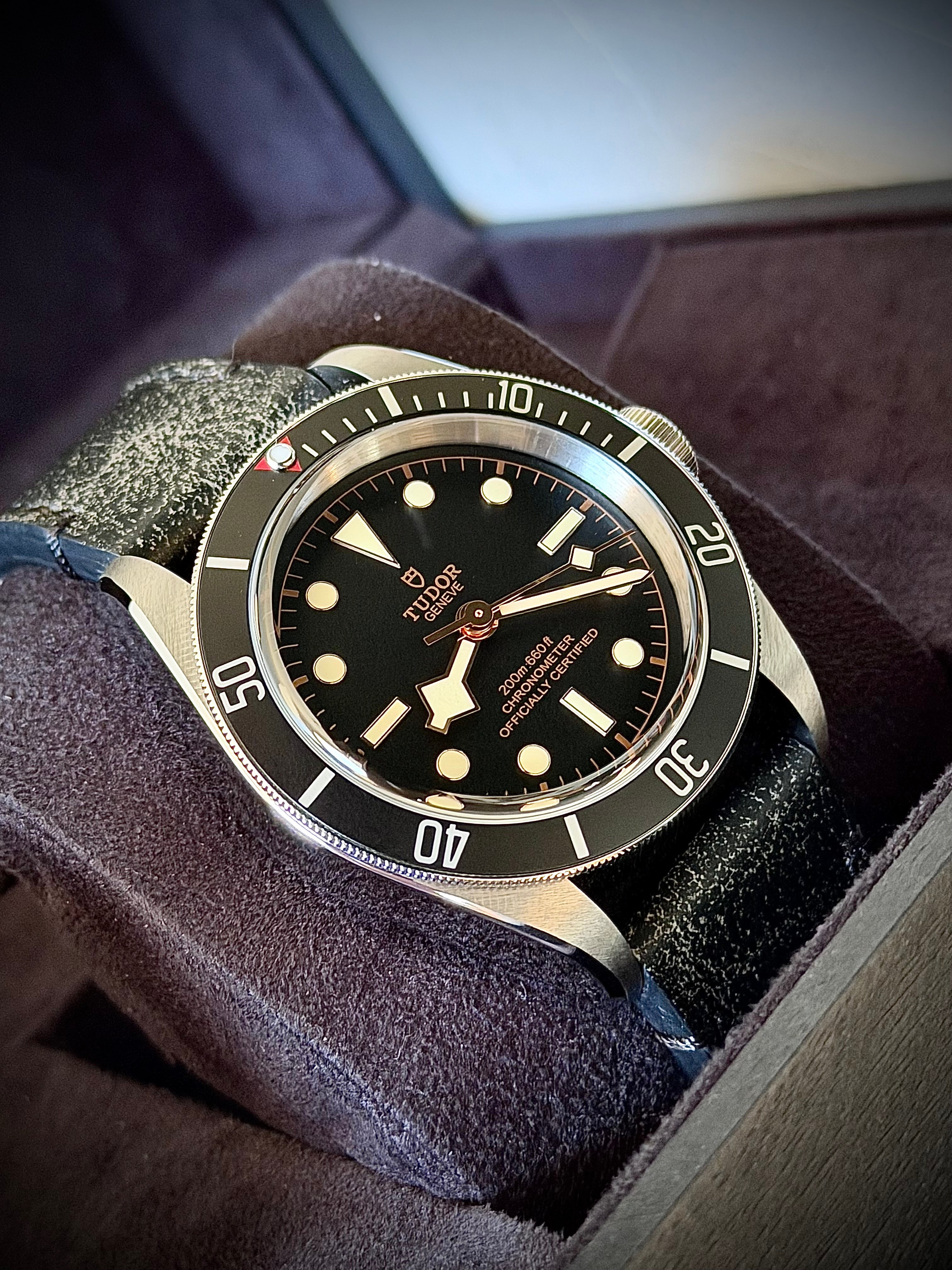 2024 TUDOR BLACK BAY HERITAGE 41 BLACK, FULL SET, ON LEATHER, INC GST