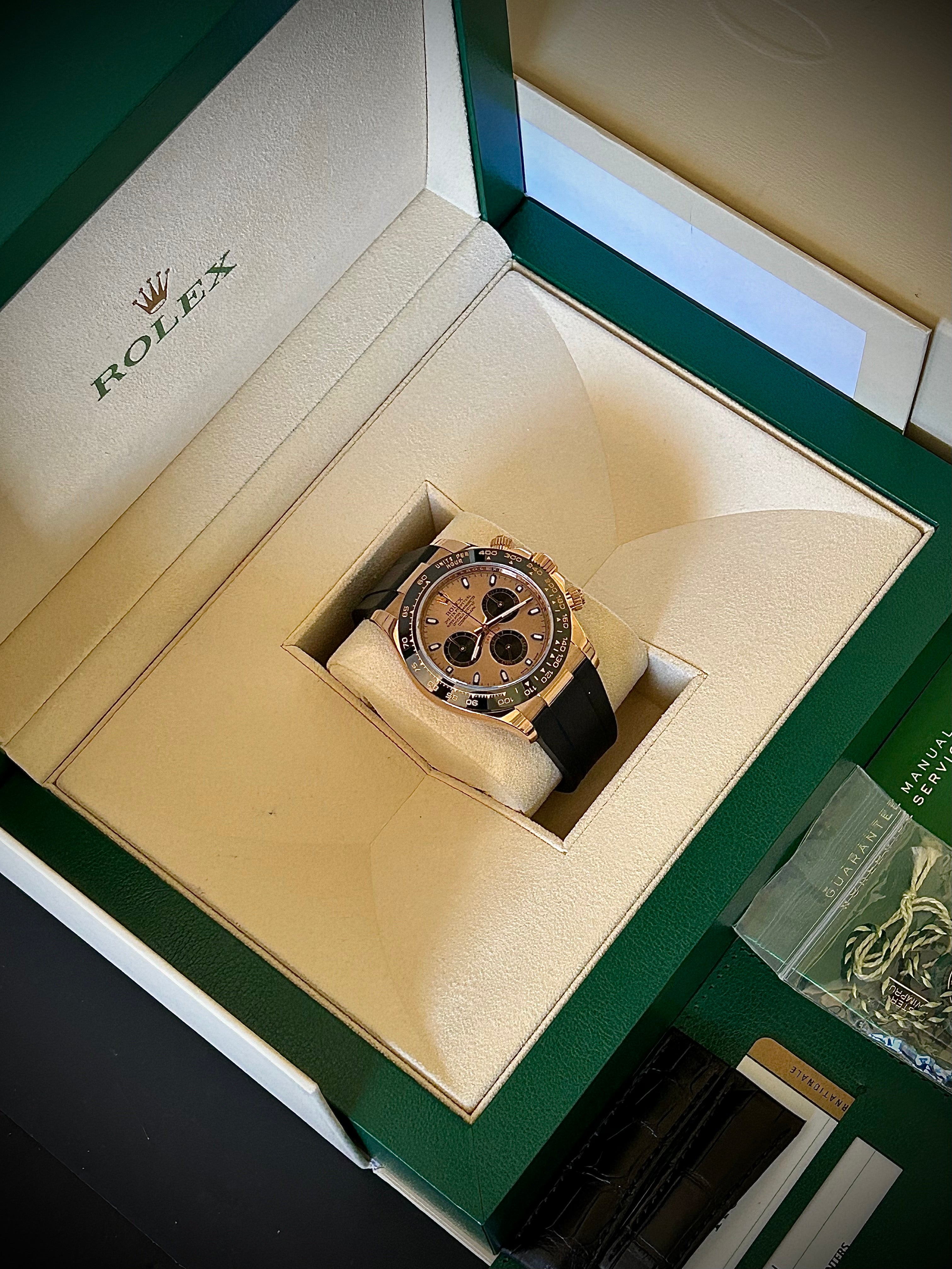 2018 ROLEX DAYTONA 116515LN, “PINK” DIAL, FULL SET, INC GST