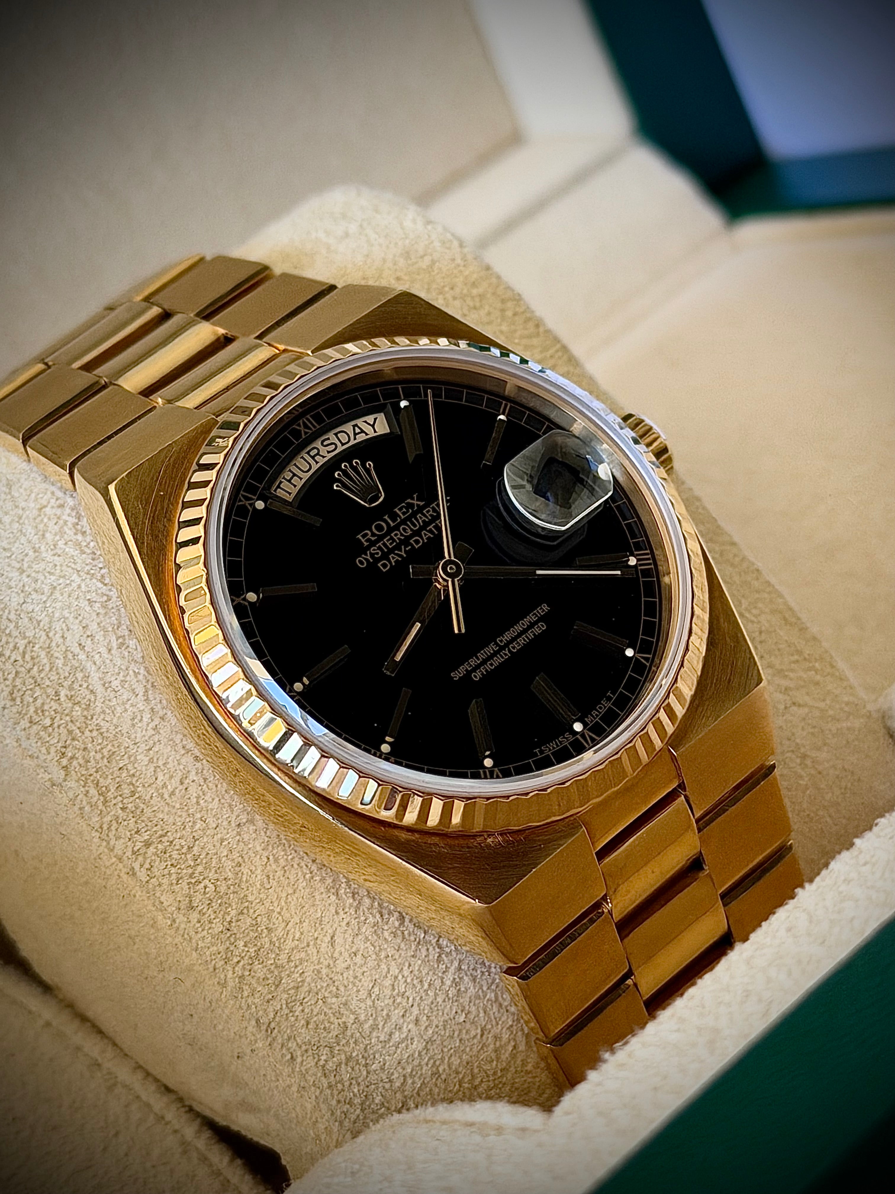 1981 ROLEX DAY-DATE OYSTERQUARTZ, PRESIDENT, 19018, FULL COLLECTORS SET, INC GST