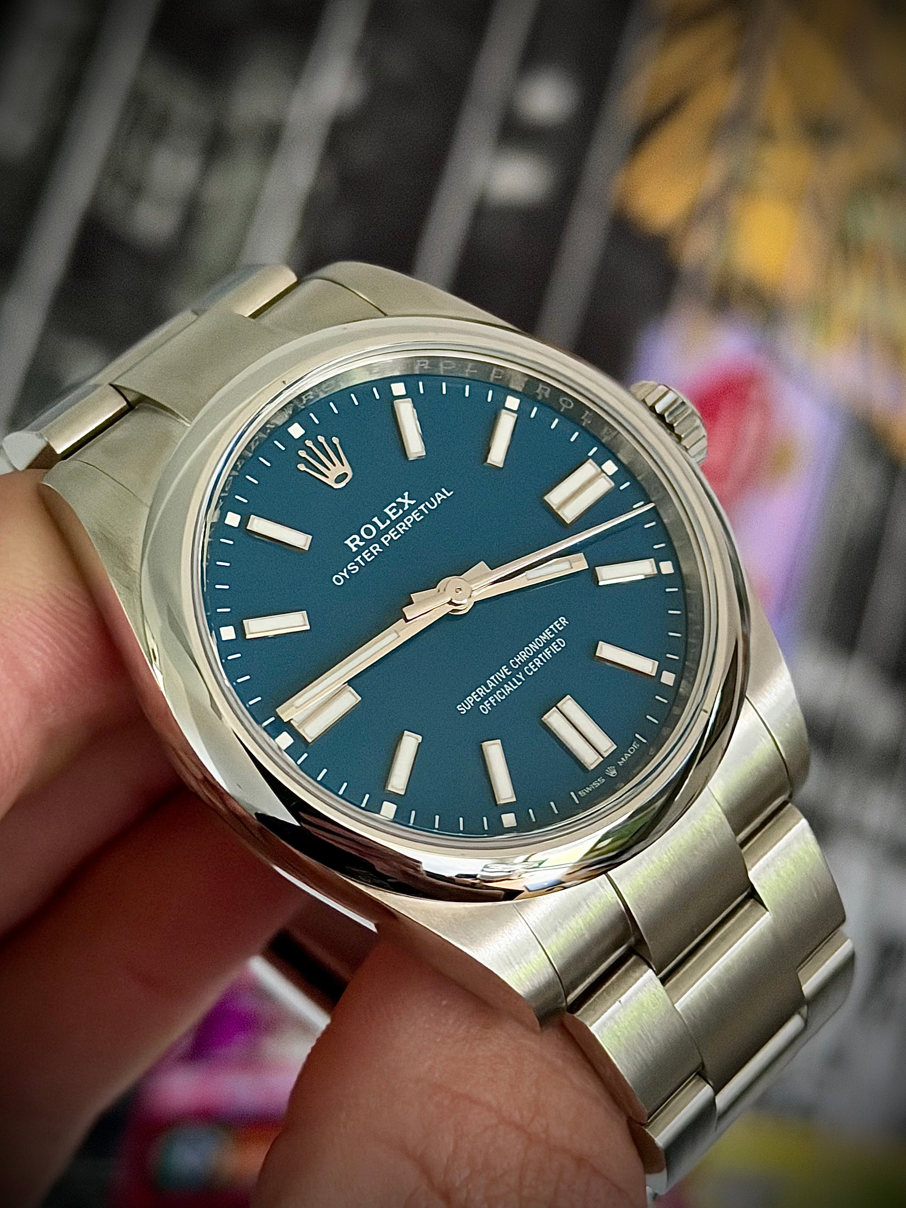 2025 ROLEX OYSTER PERPETUAL 41, 134300, MEDIUM BLUE DIAL, FULL SET, INC GST