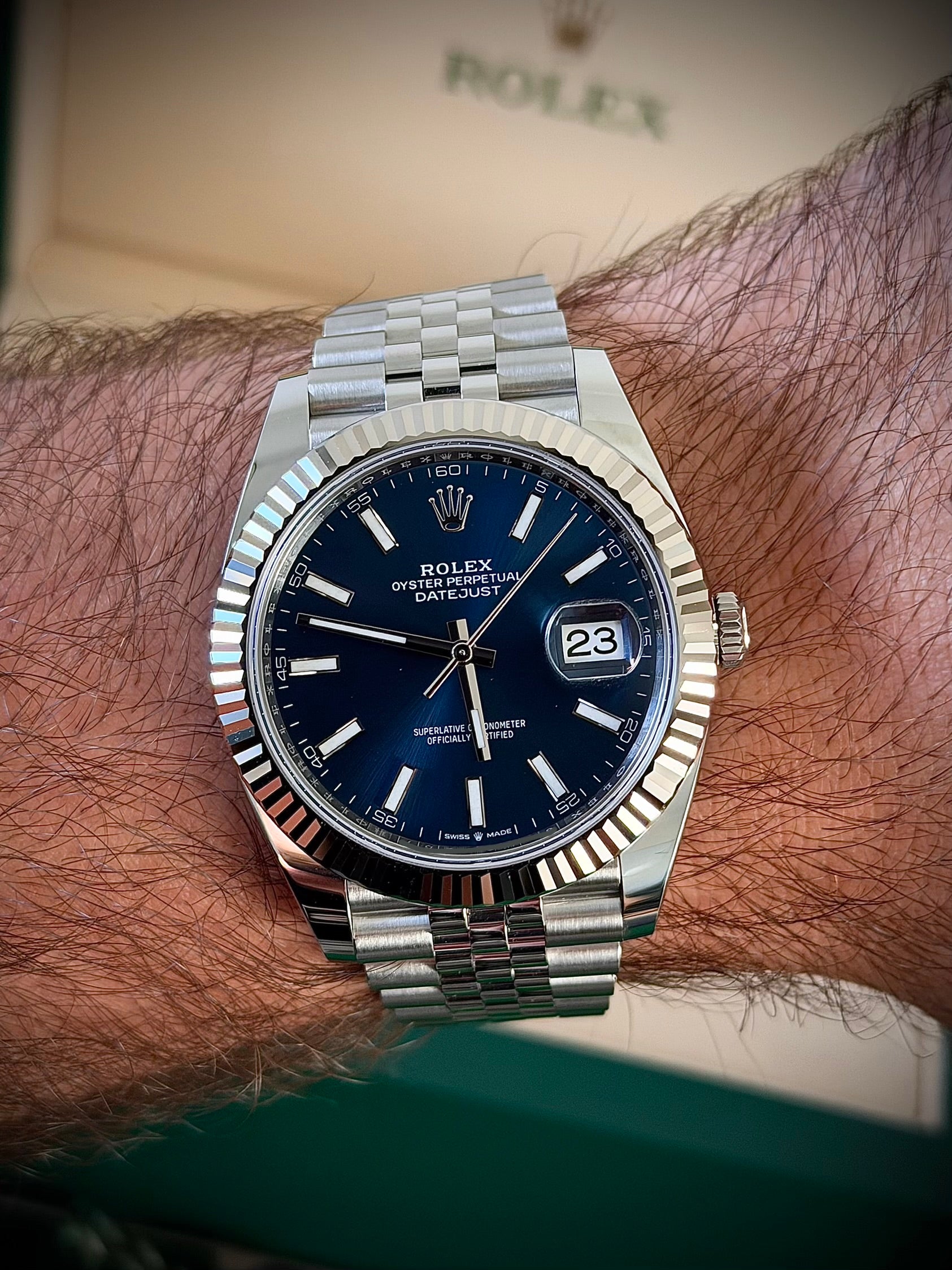 2024 ROLEX DATEJUST 41, BLUE DIAL, 126334, FULL SET, INC GST