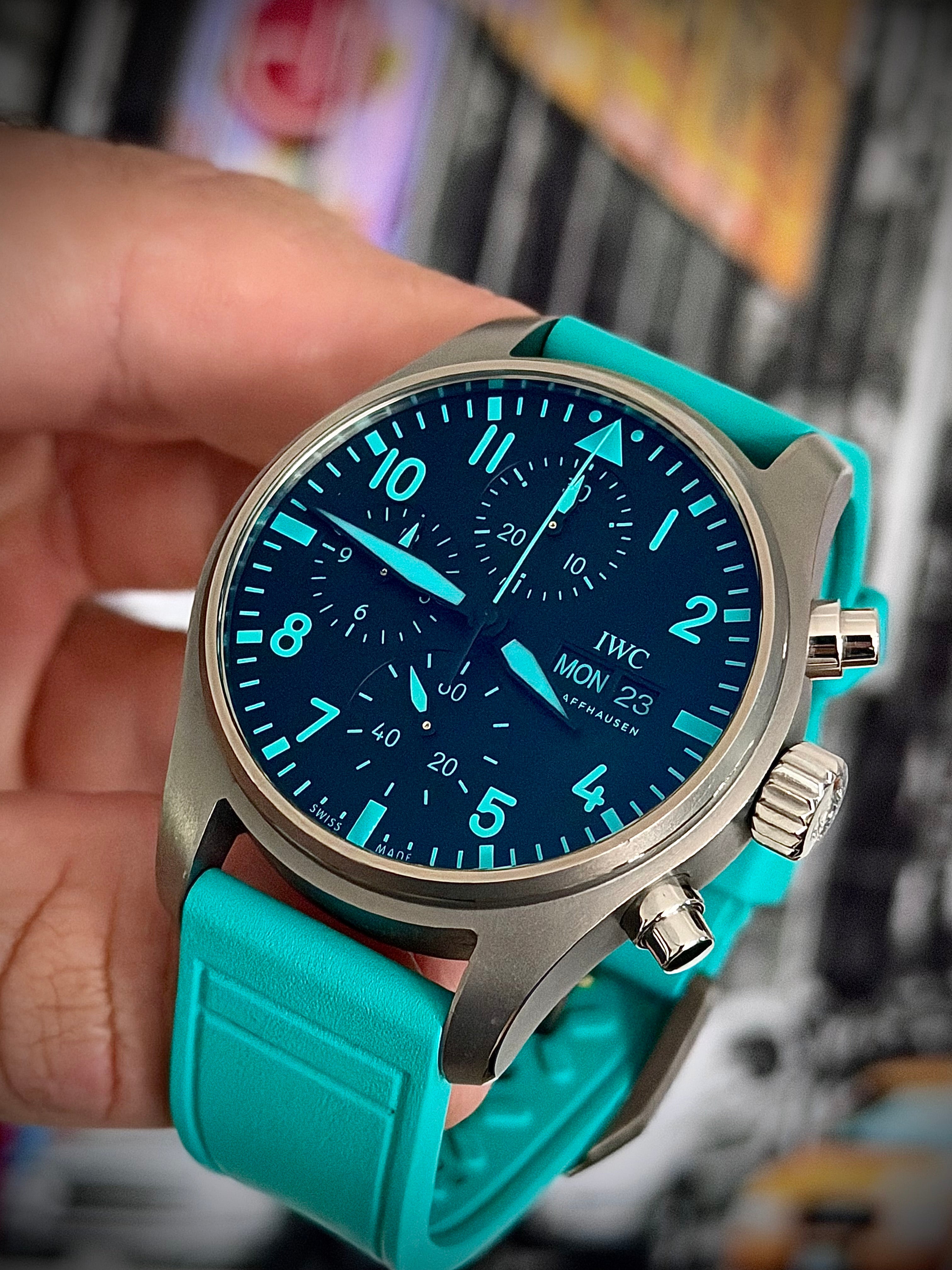 2022 IWC PILOTS WATCH CHRONOGRAPH “MERCEDES-AMG PETRONAS FORMULA ONE TEAM” IW388108, FULL SET, INC GST
