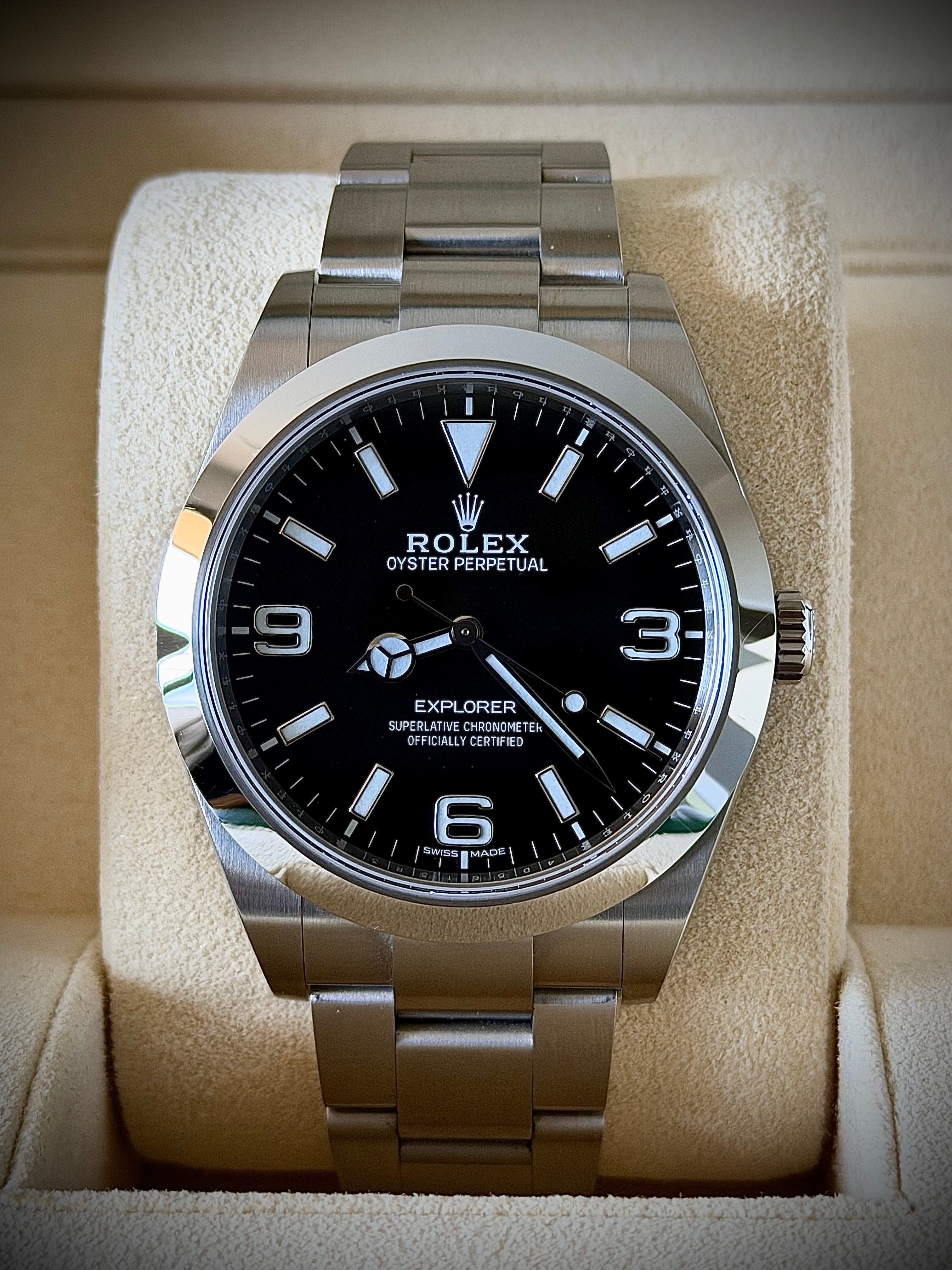 2018 ROLEX EXPLORER 39, 214270, FULL SET, INC GST