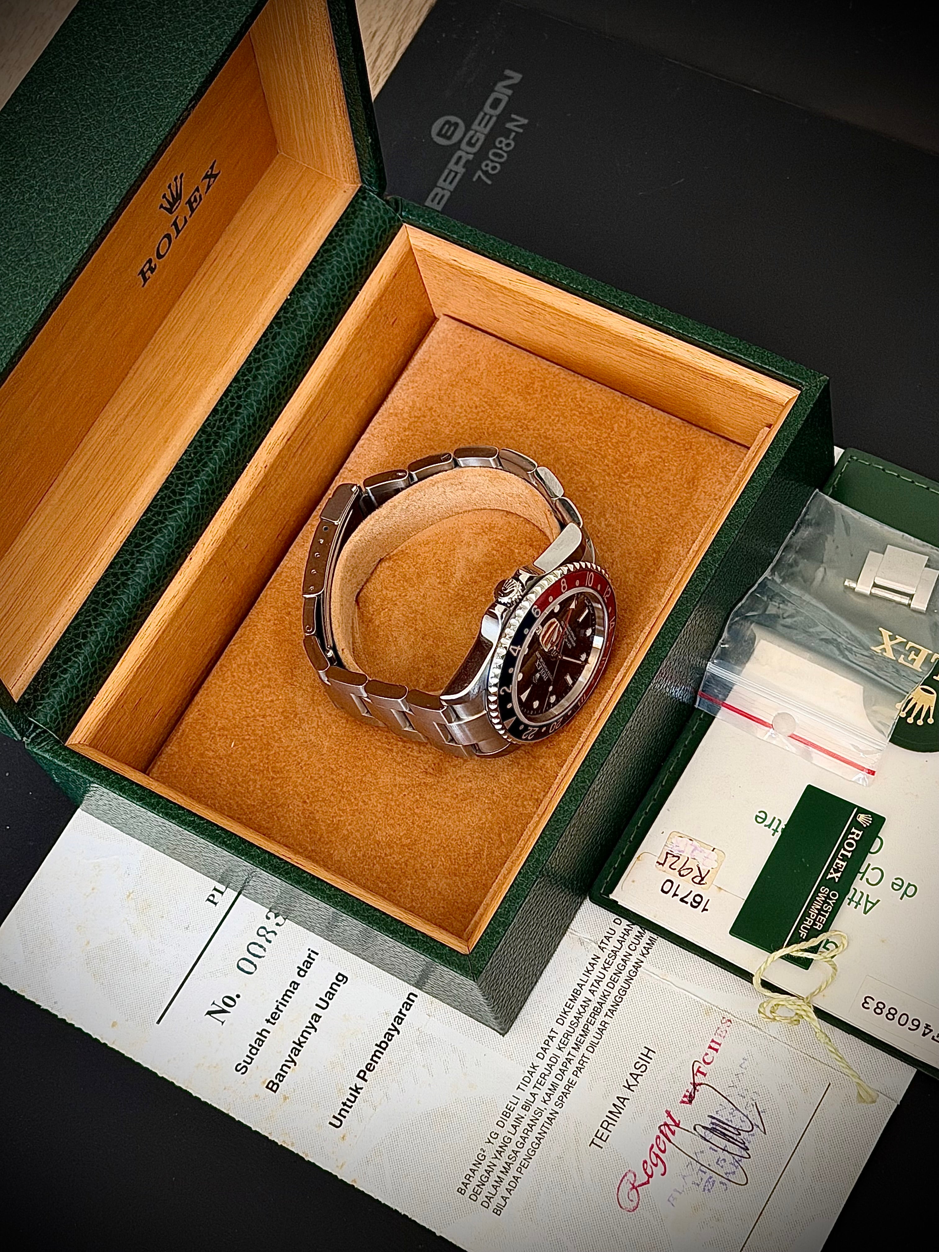 2004 ROLEX GMT-MASTER II, 16710 “PEPSI”, BOX, PAPERS AND ORIGINAL RECEIPT , INC GST