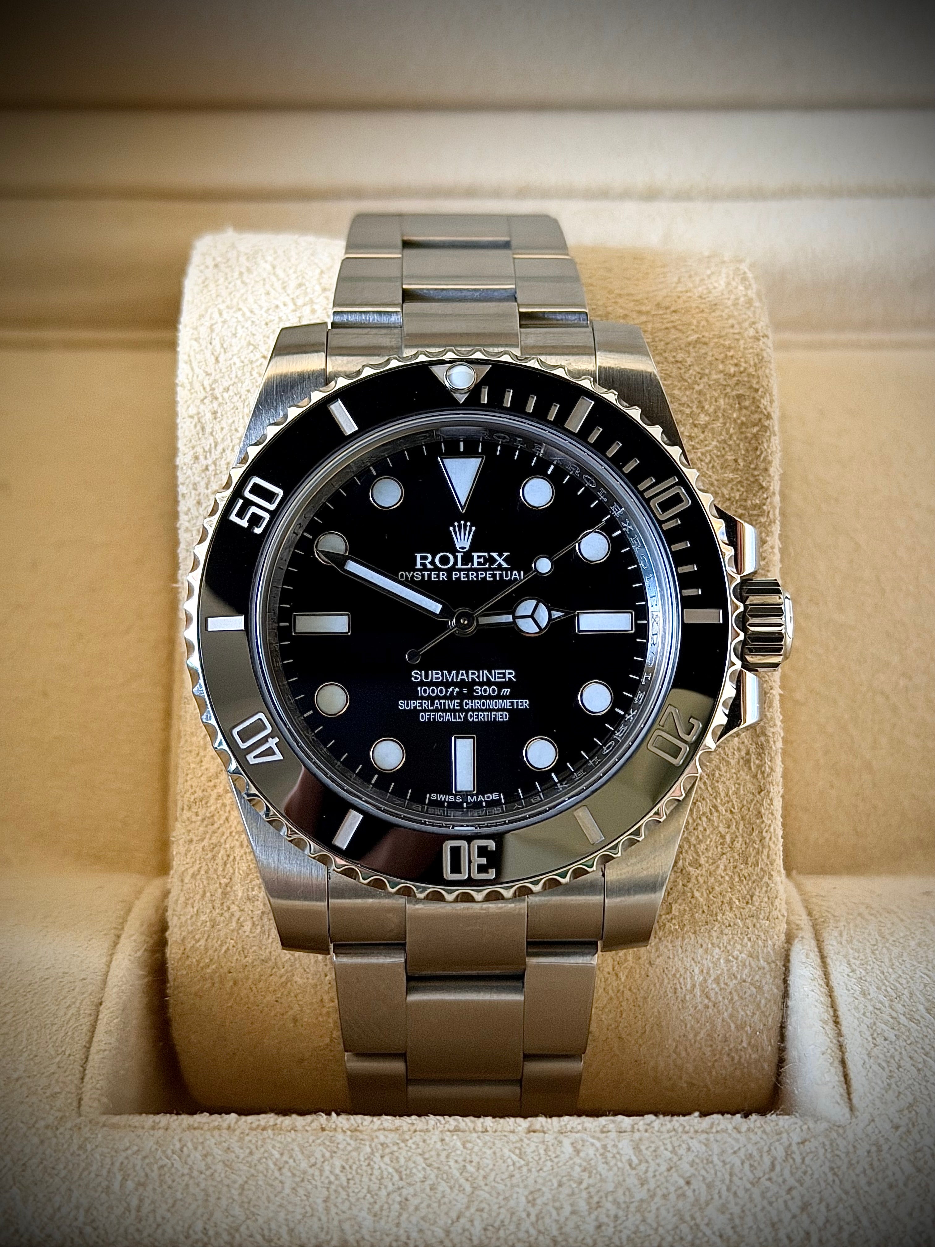 2015 ROLEX SUBMARINER NO DATE, 114060, BOX AND PAPERS, INC GST