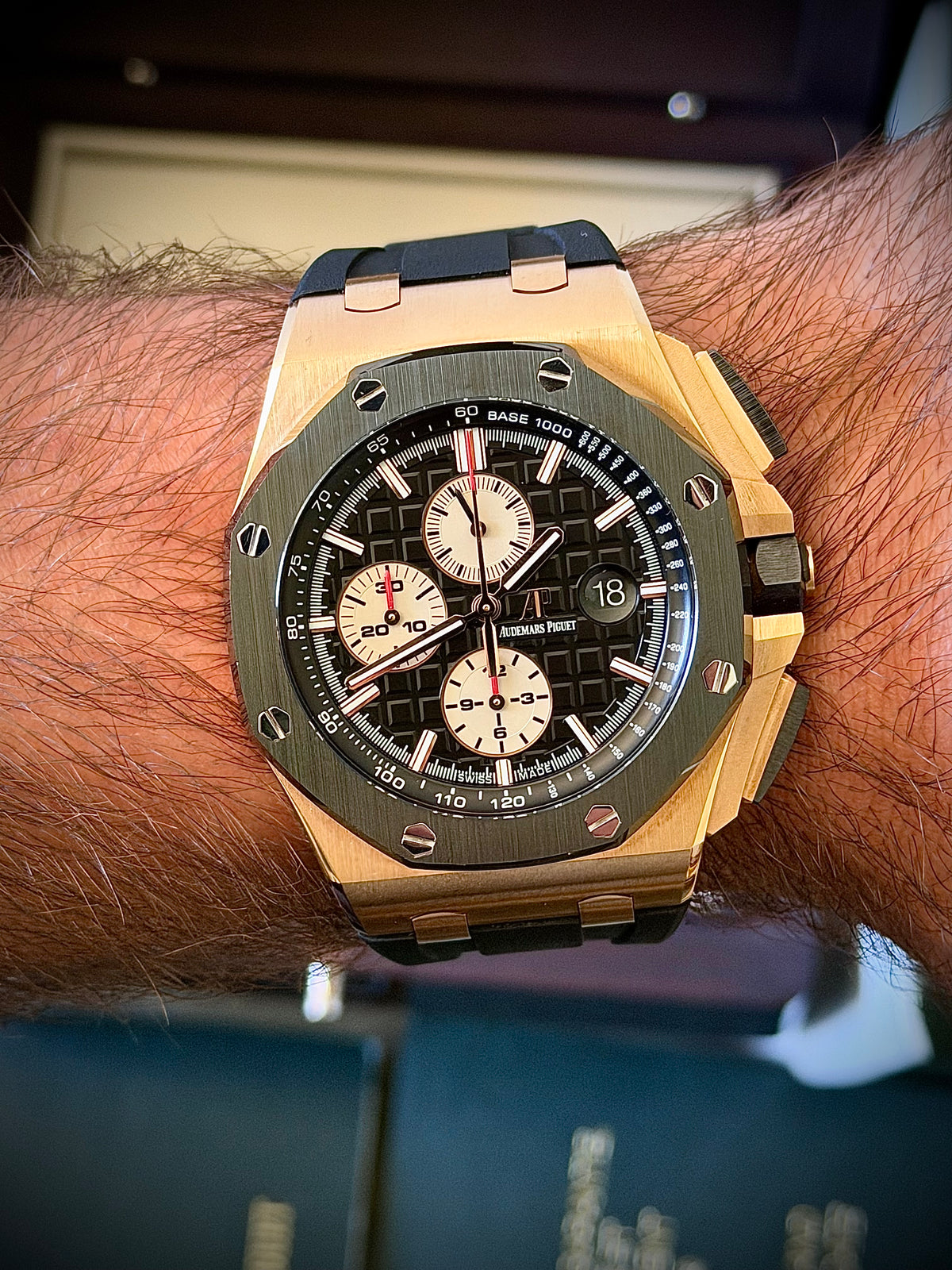 2016 AUDEMARS PIGUET ROYAL OAK OFFSHORE CHRONOGRAPH, 26401RO.OO.A002CA.02, 18CT ROSE GOLD, FULL SET, EXCELLENT CONDITION, INC GST