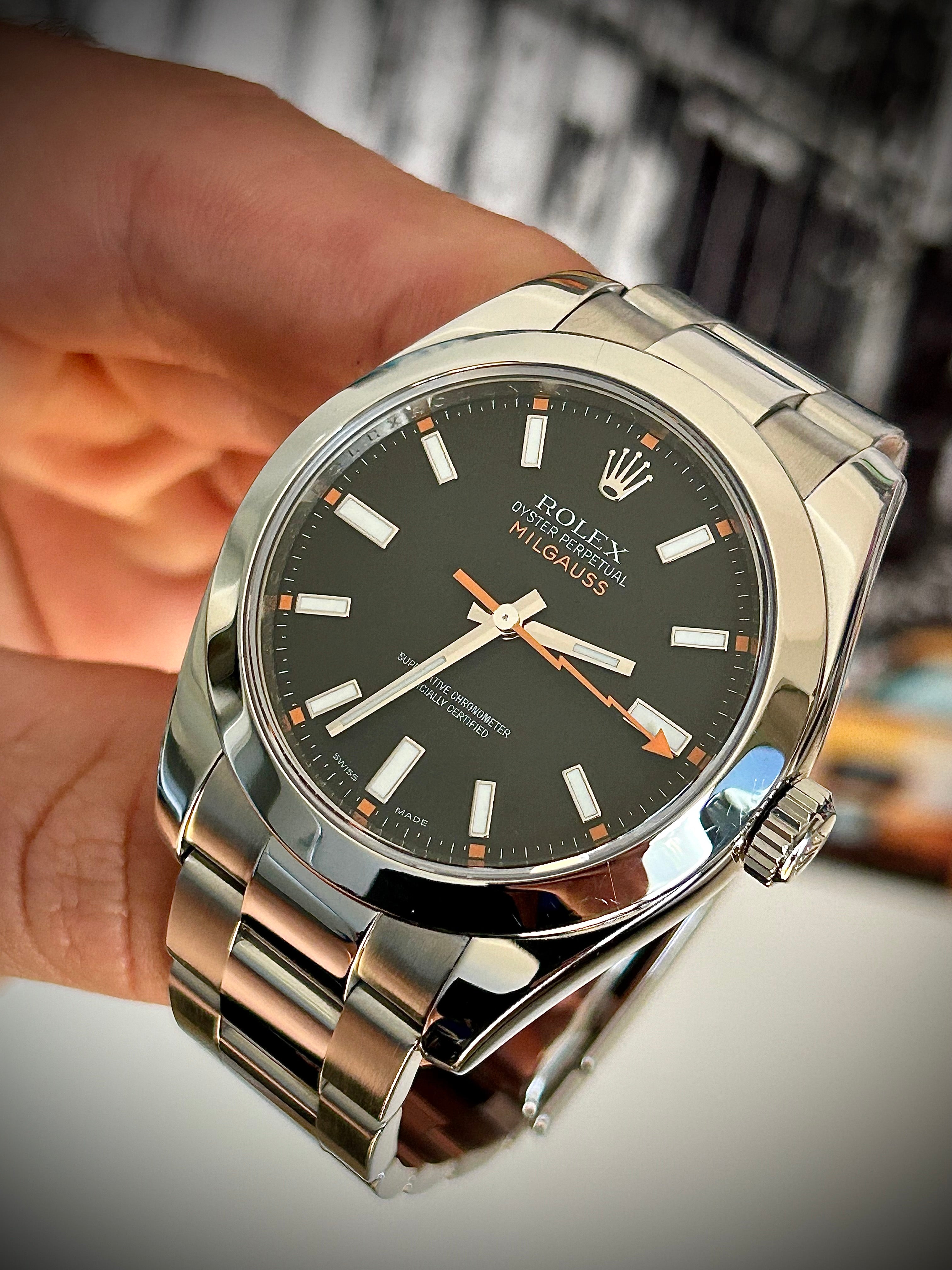 2008 ROLEX MILGAUSS, 116400, FULL SET, CERTIFIED PRE OWNED, INC GST
