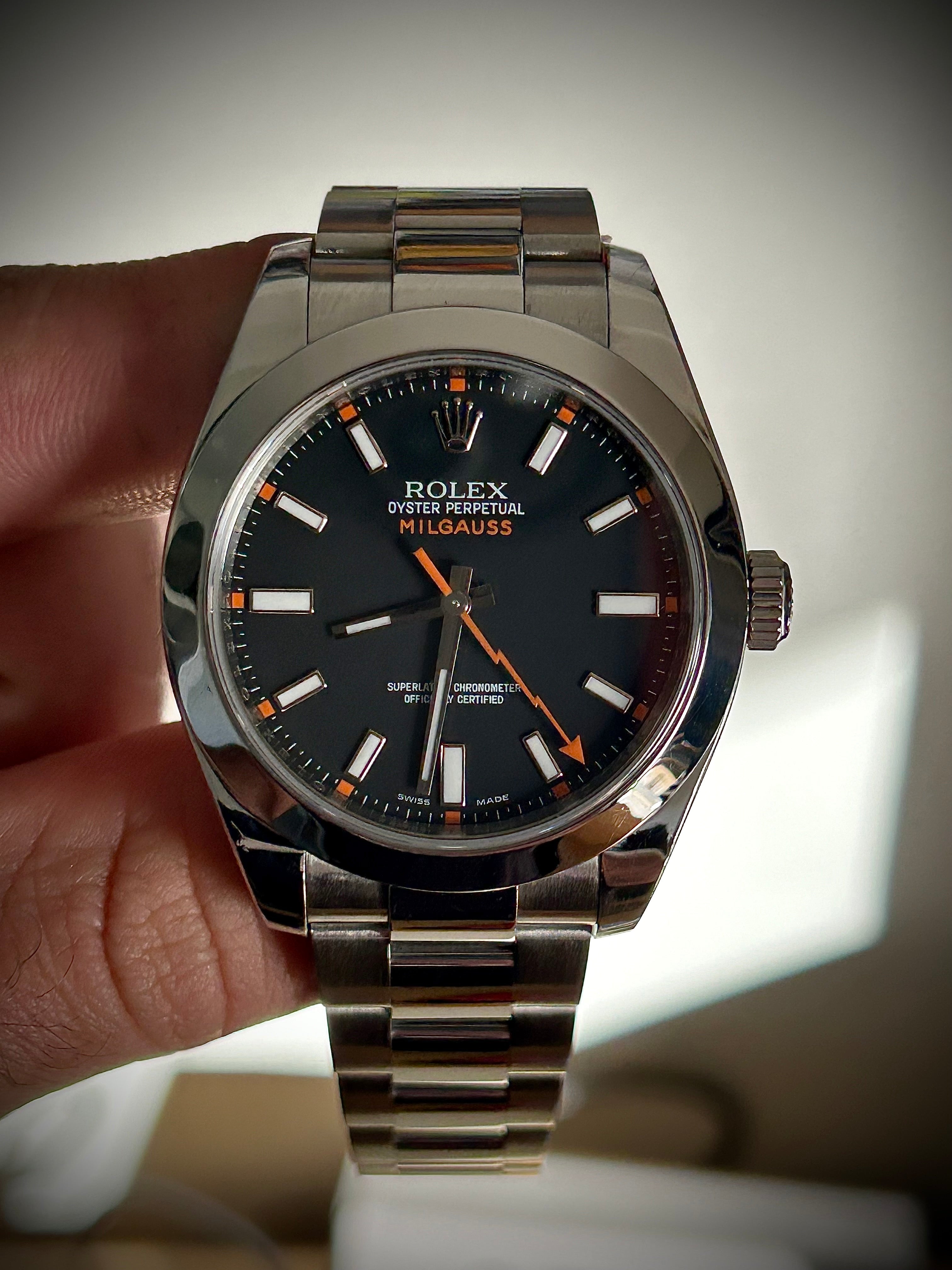 2008 ROLEX MILGAUSS, 116400, BOX AND PAPERS, INC GST
