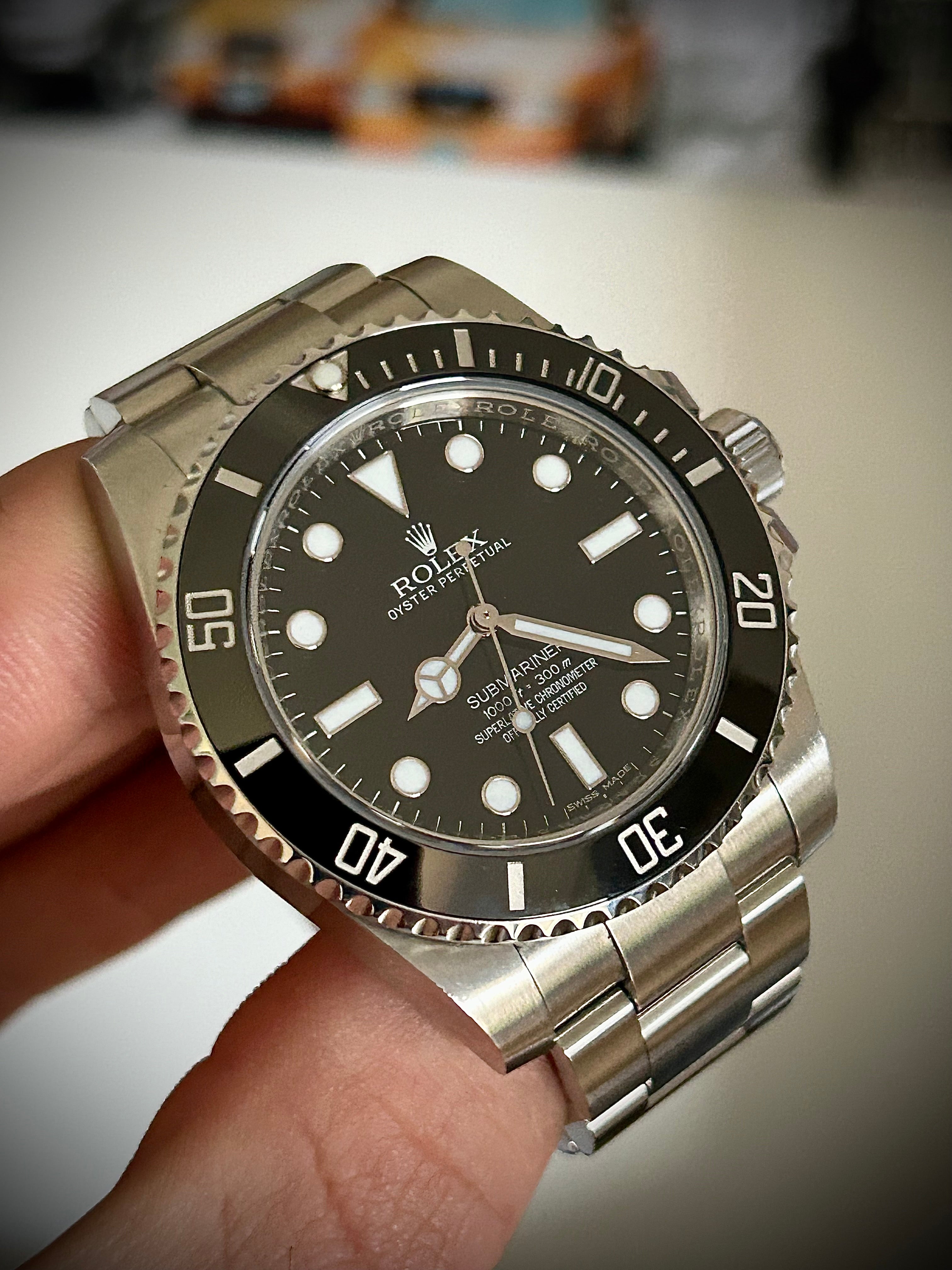 ROLEX SUBMARINER NO DATE, 114060, WATCH AND AUTHENTICITY CERTIFICATE, INC GST