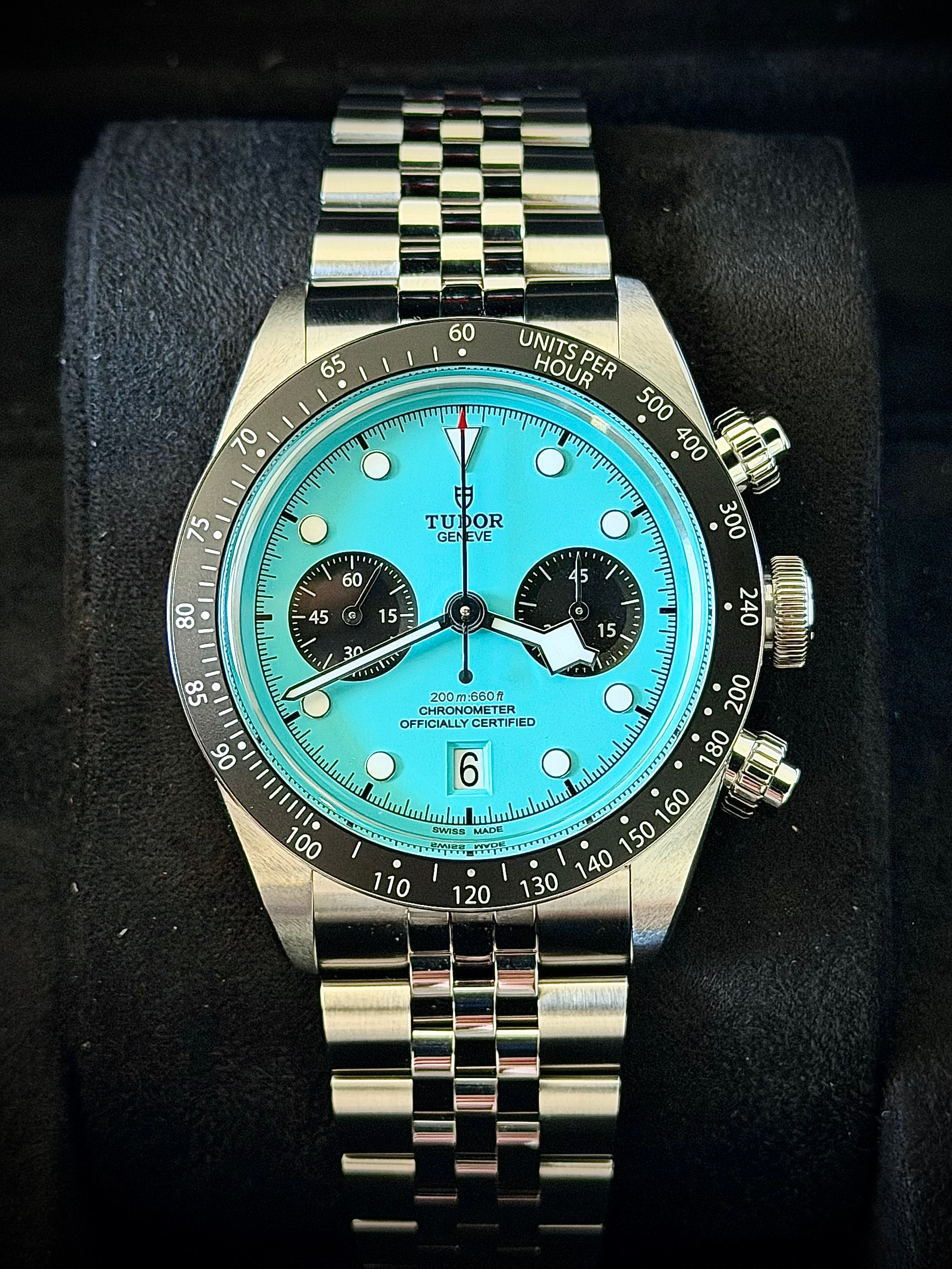 2026 TUDOR BLACK BAY CHRONOGRAPH “FLAMINGO BLUE”, FULL SET, INC GST