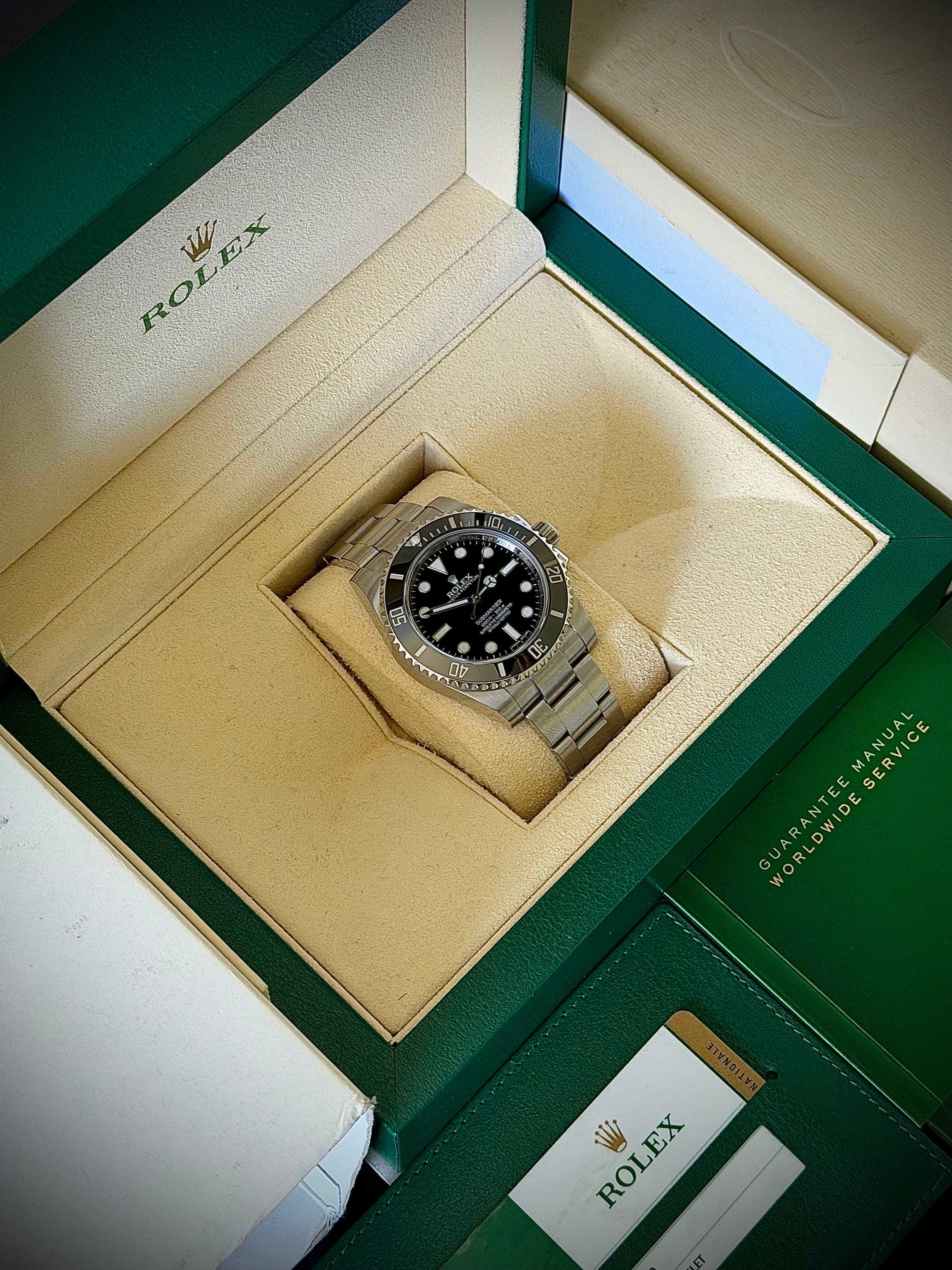 2015 ROLEX SUBMARINER NO DATE, 114060, BOX AND PAPERS, INC GST