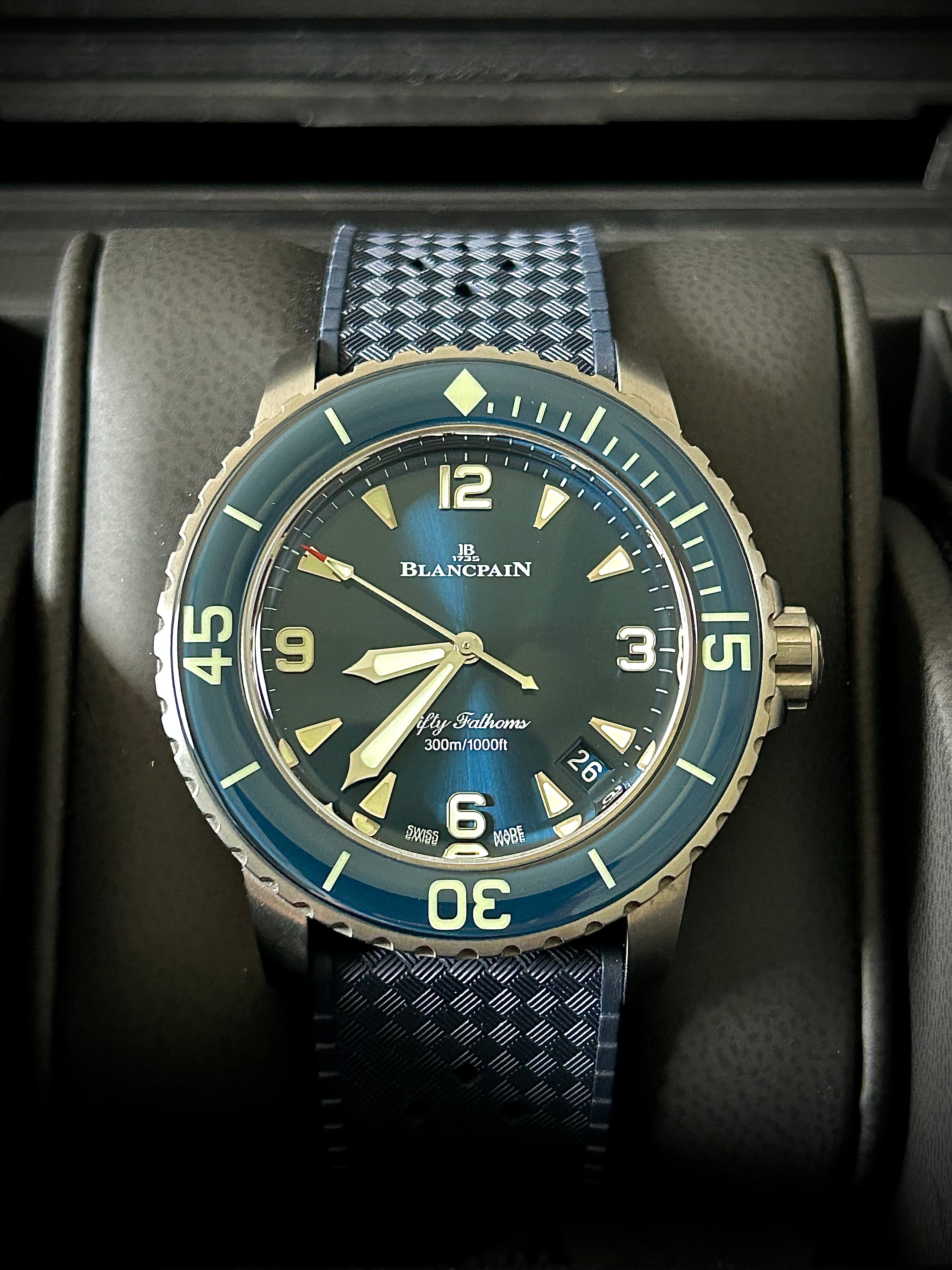 2025 BLANCPAIN FIFTY FATHOMS BATHYSCAPHE, 5010 12B40 O64B, BLUE DIAL, FULL SET, INC GST