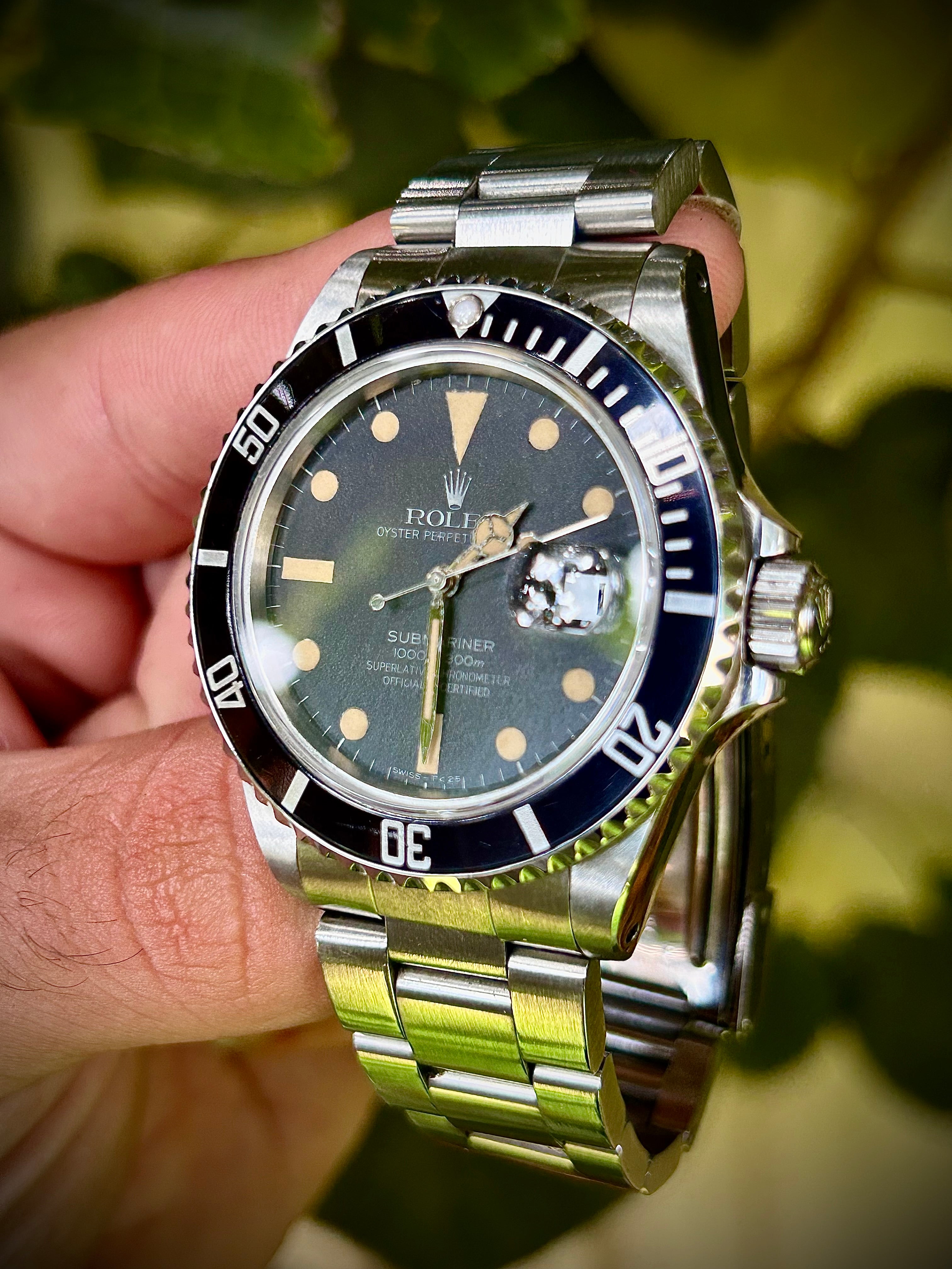 1980s ROLEX SUBMARINER DATE PUMPKIN PATINA MATTE DIAL, 16800, INC GST
