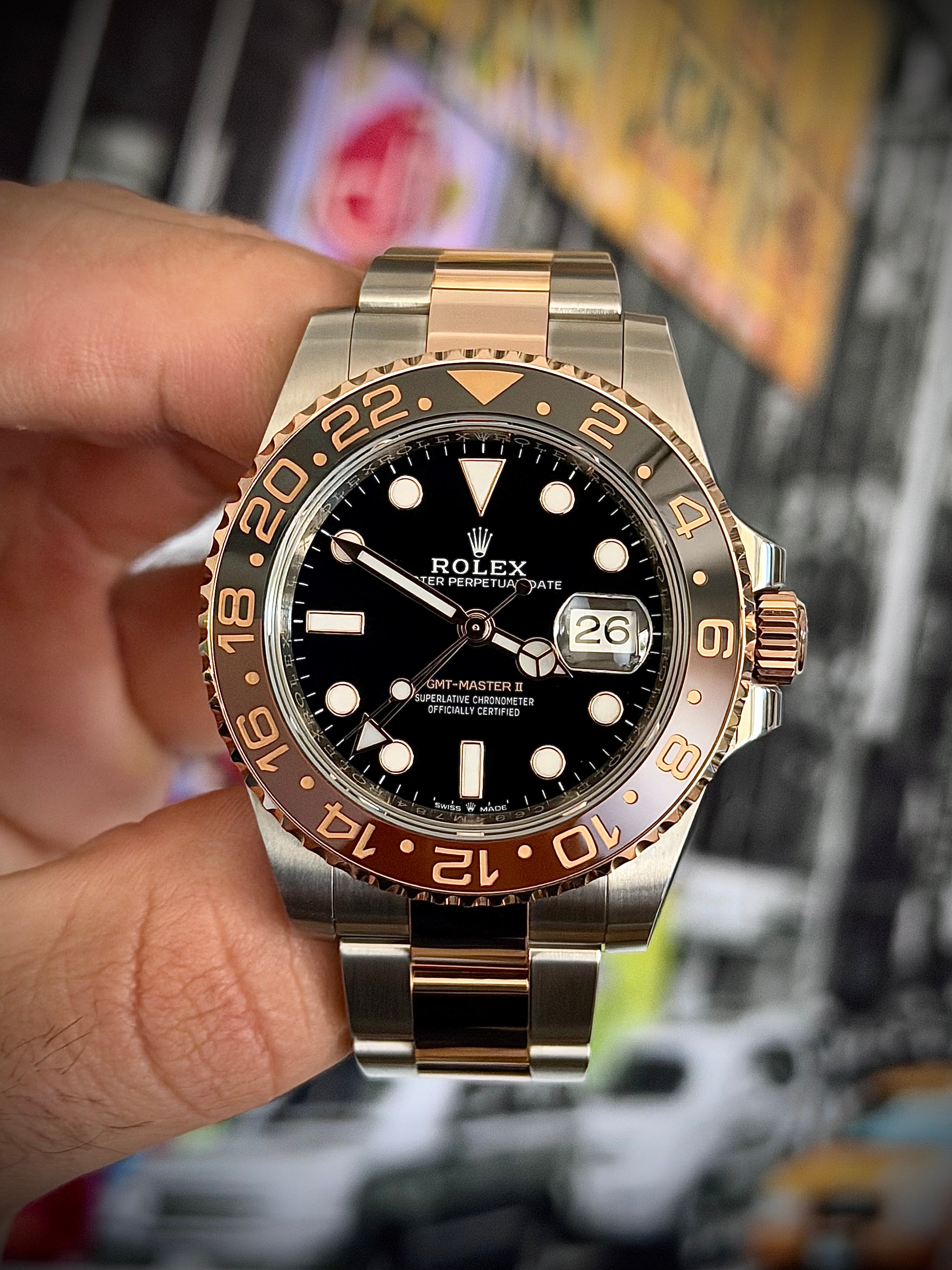 2018 ROLEX GMT MASTER II, ROOTBEER, 126711CHNR, FULL SET, INC GST