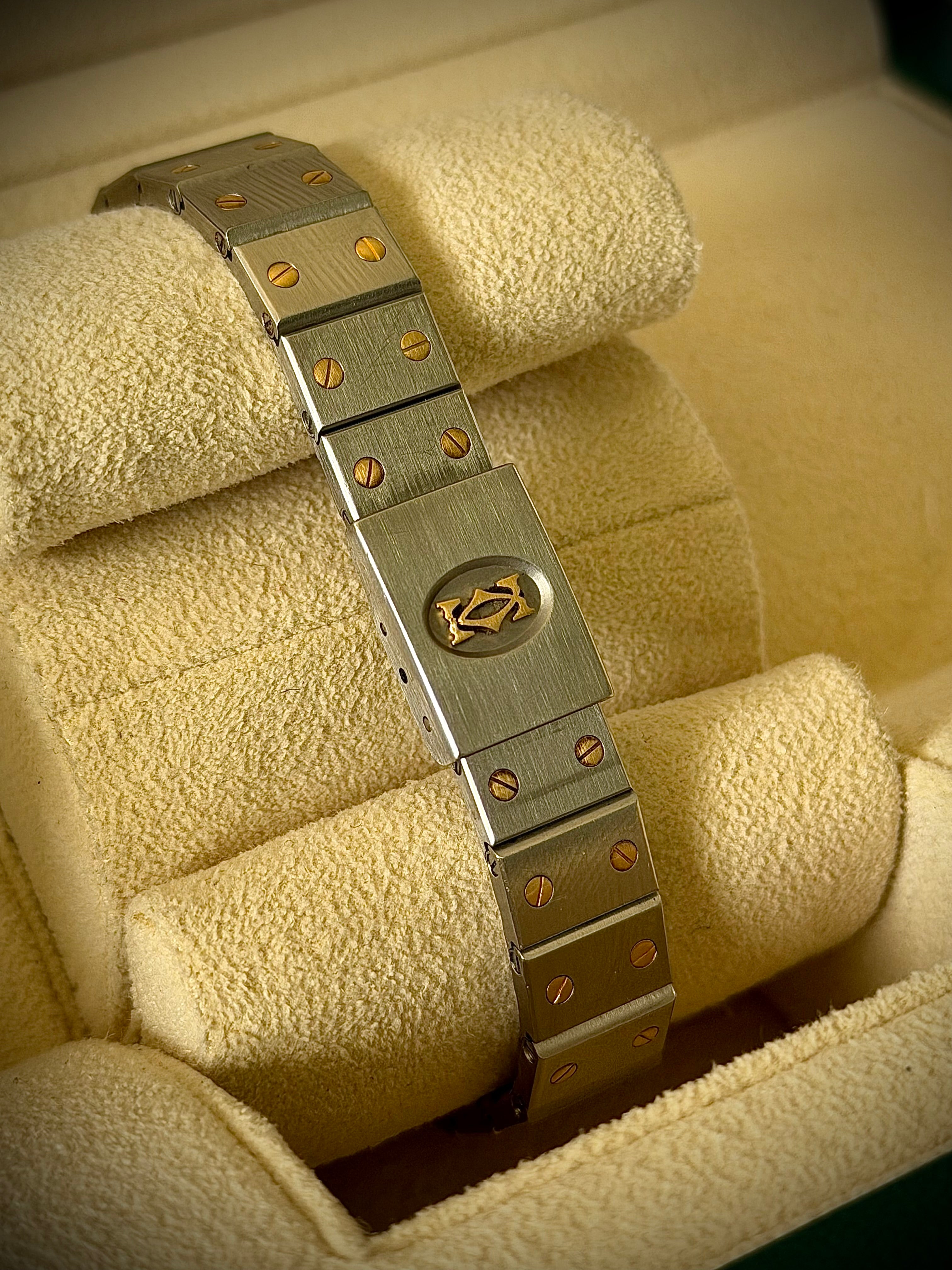 1990s CARTIER SANTOS OCTAGON TWO-TONE, 187903, 25MM, WATCH ONLY, INC GST