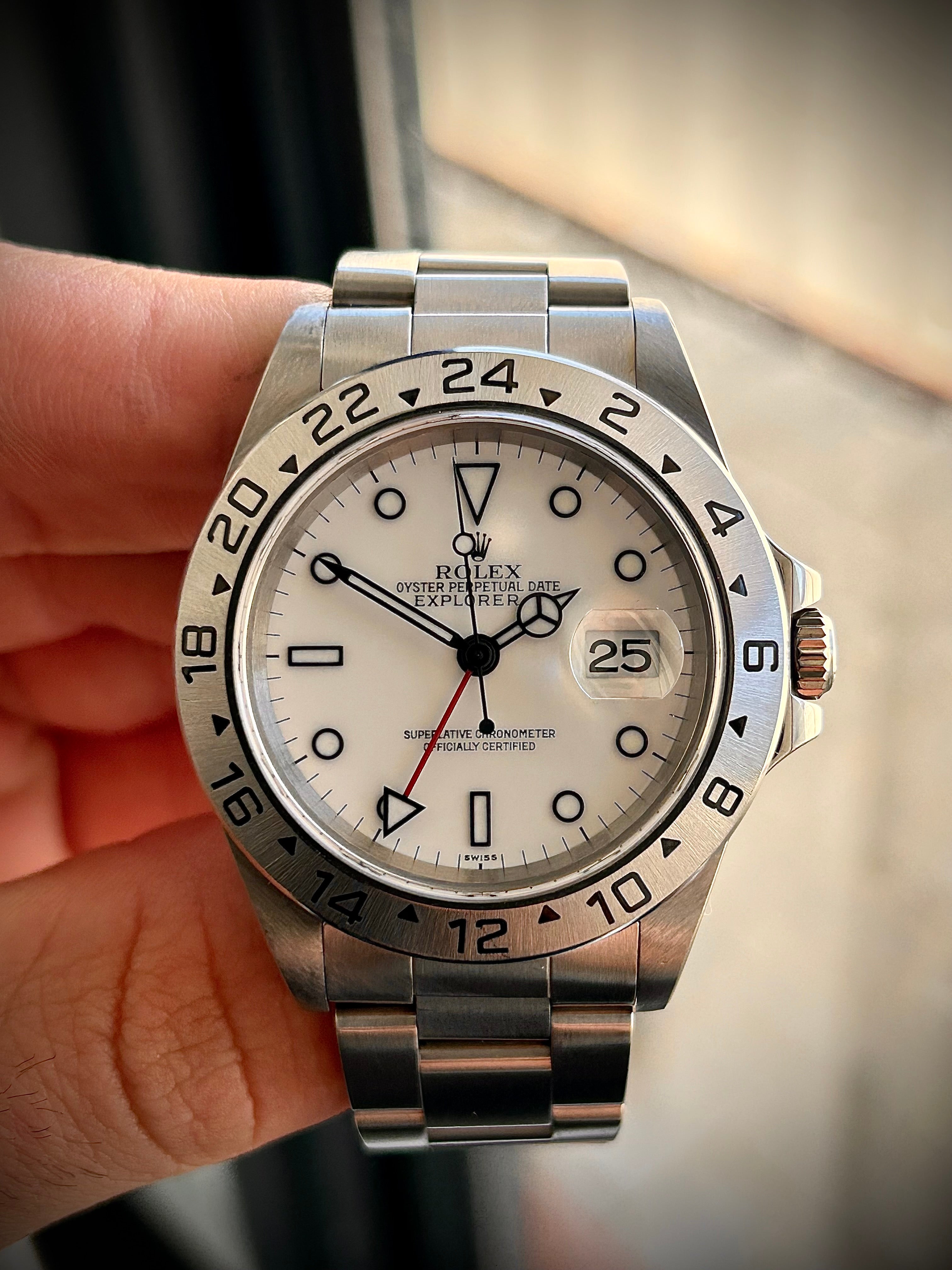 1999 ROLEX EXPLORER II “POLAR” 16570, SWISS ONLY DIAL, FULL SET, INC GST