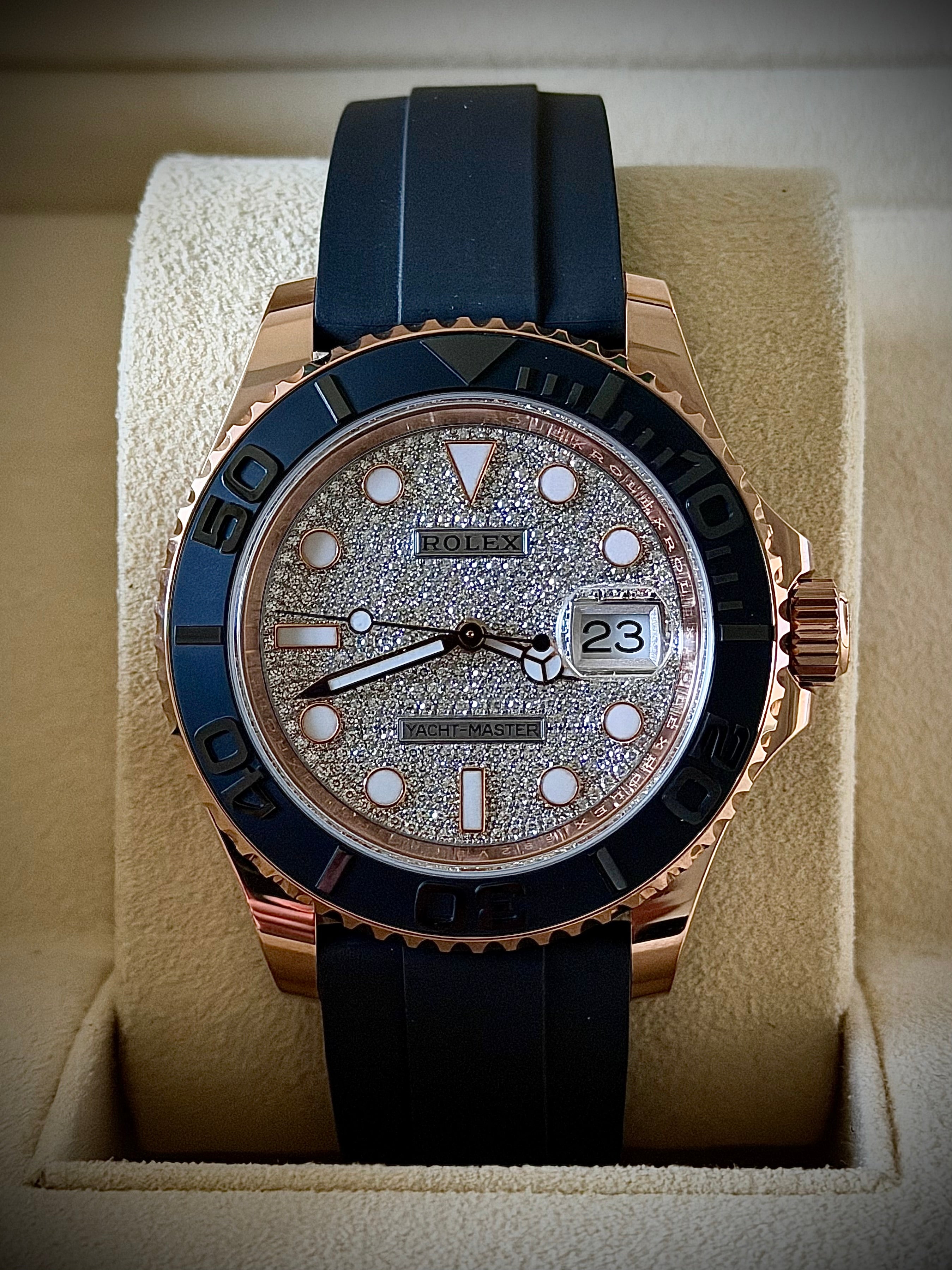 2019 ROLEX YACHT-MASTER 40, 116655, FACTORY PAVÉ DIAMOND DIAL, FULL SET, INC GST