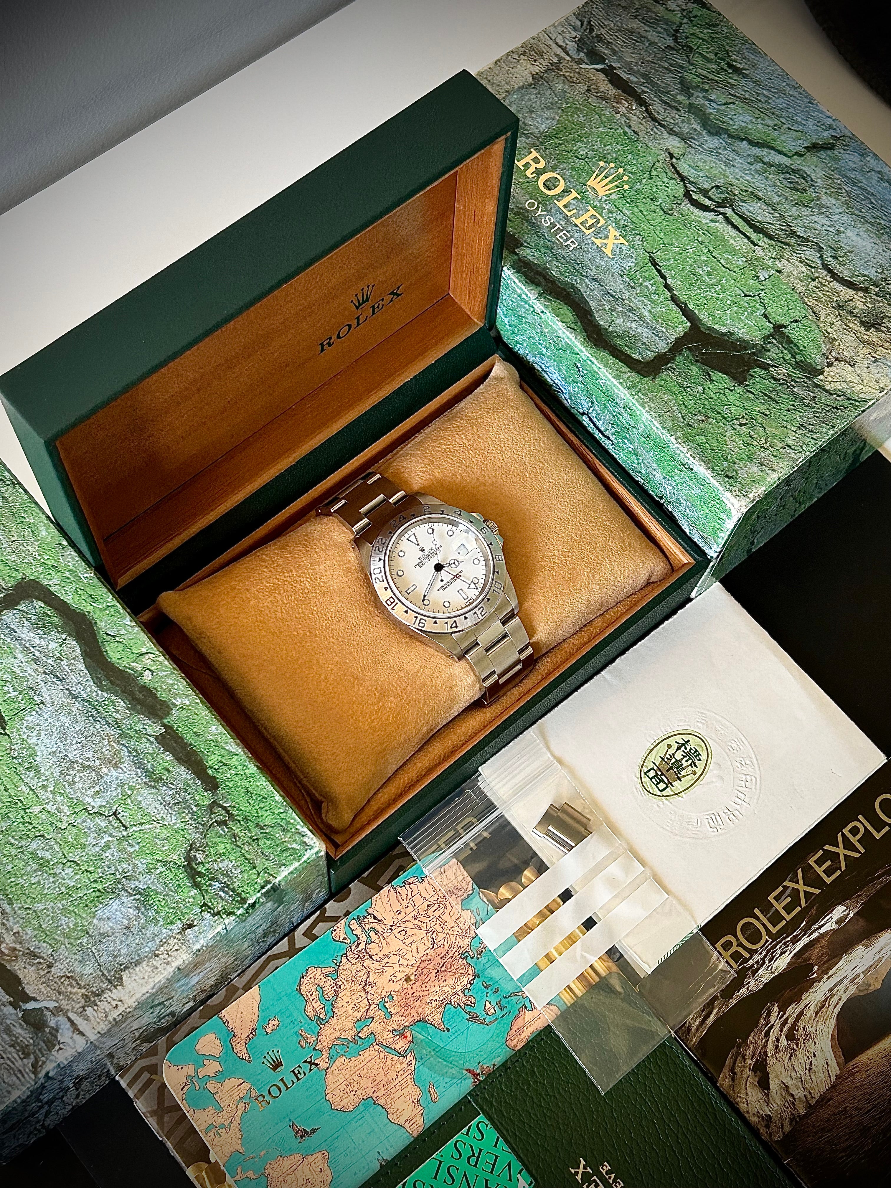 1999 ROLEX EXPLORER II “POLAR”, “SWISS ONLY”, 16570, FULL SET, INC GST