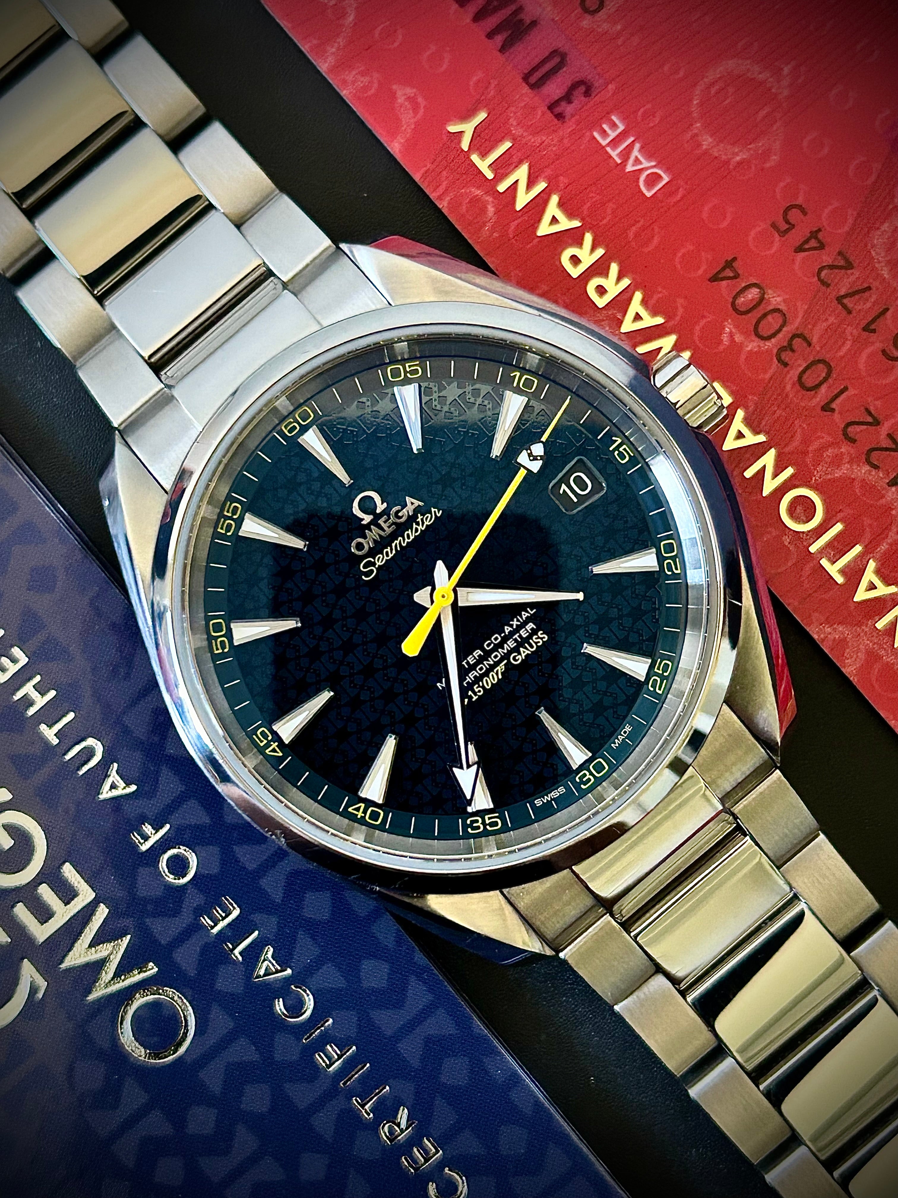 2016 OMEGA SEAMASTER AQUA TERRA, JAMES BOND 007 “SPECTRE”, FULL SET, INC GST