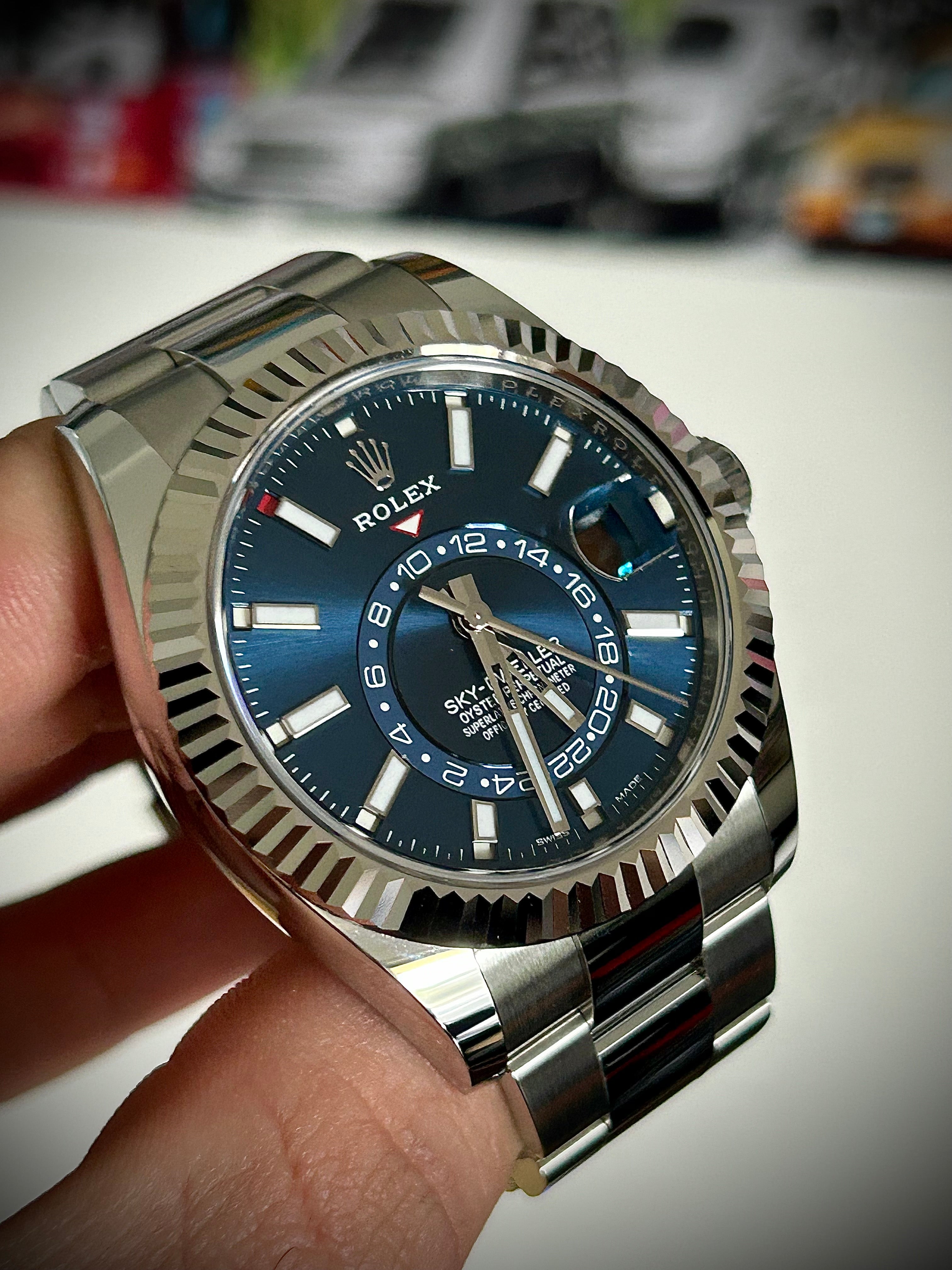 2021 ROLEX SKY DWELLER, BLUE DIAL, UNWORN, OYSTER, 326934, FULL SET, INC GST