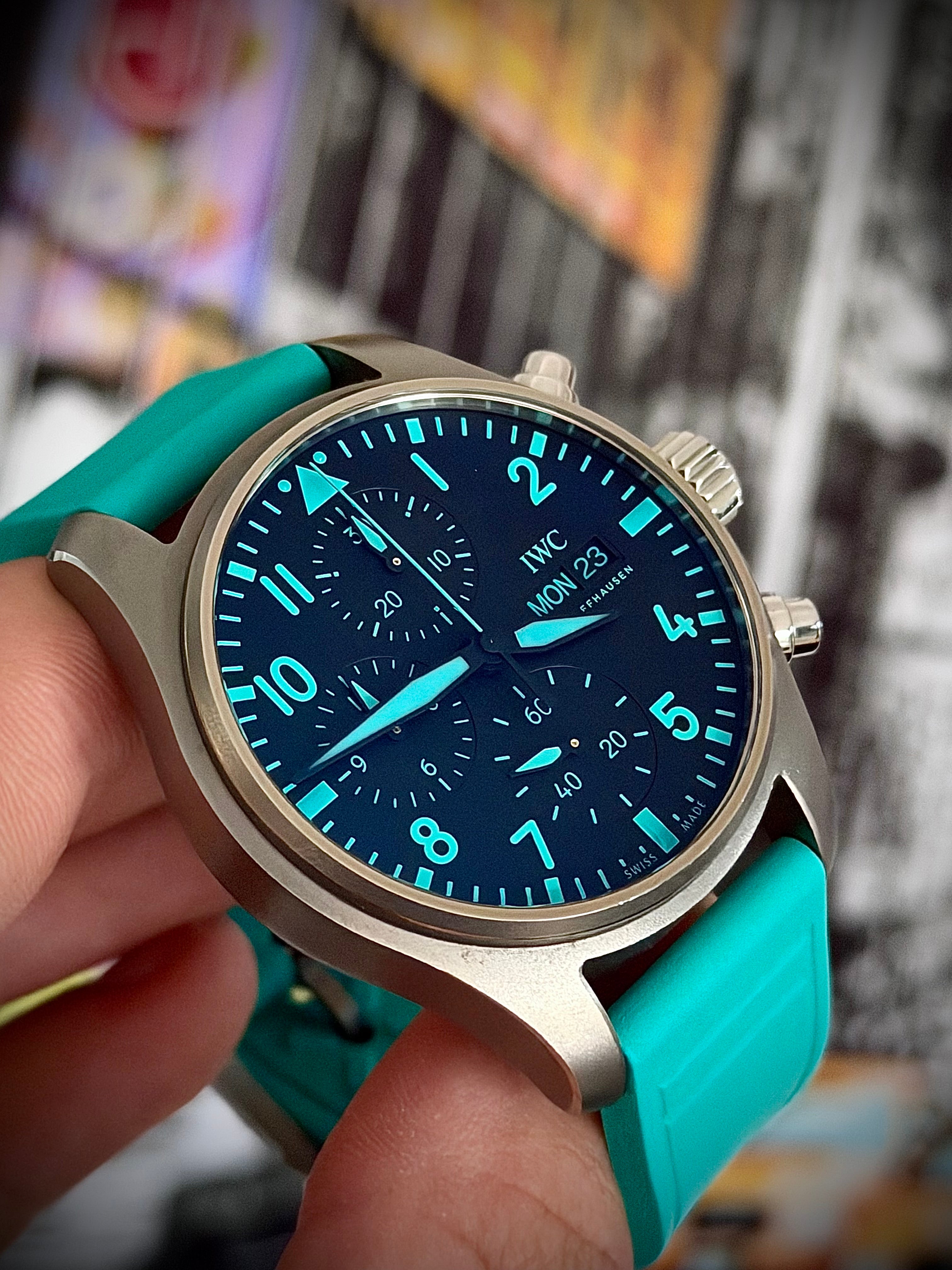 2022 IWC PILOTS WATCH CHRONOGRAPH “MERCEDES-AMG PETRONAS FORMULA ONE TEAM” IW388108, FULL SET, INC GST