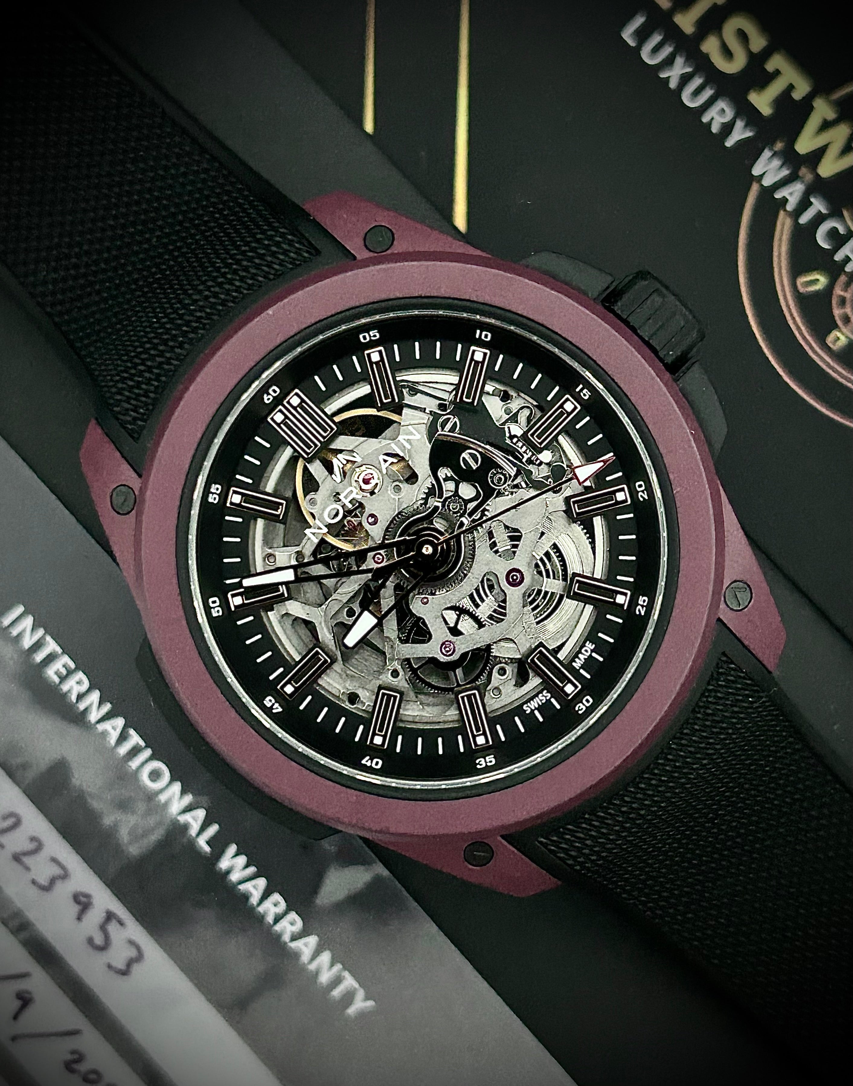 2024 NORQAIN WILD ONE SKELETON, BURGUNDY, 1 OF 300, FULL SET, INC GST