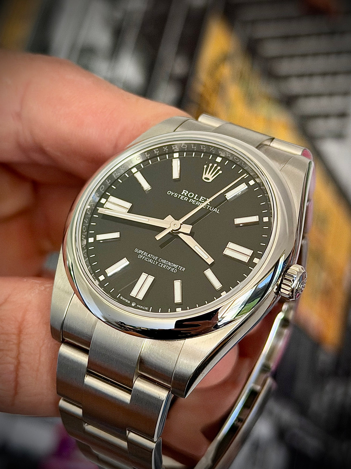2025 ROLEX OYSTER PERPETUAL 41, 124300, BLACK DIAL, FULL SET, INC GST