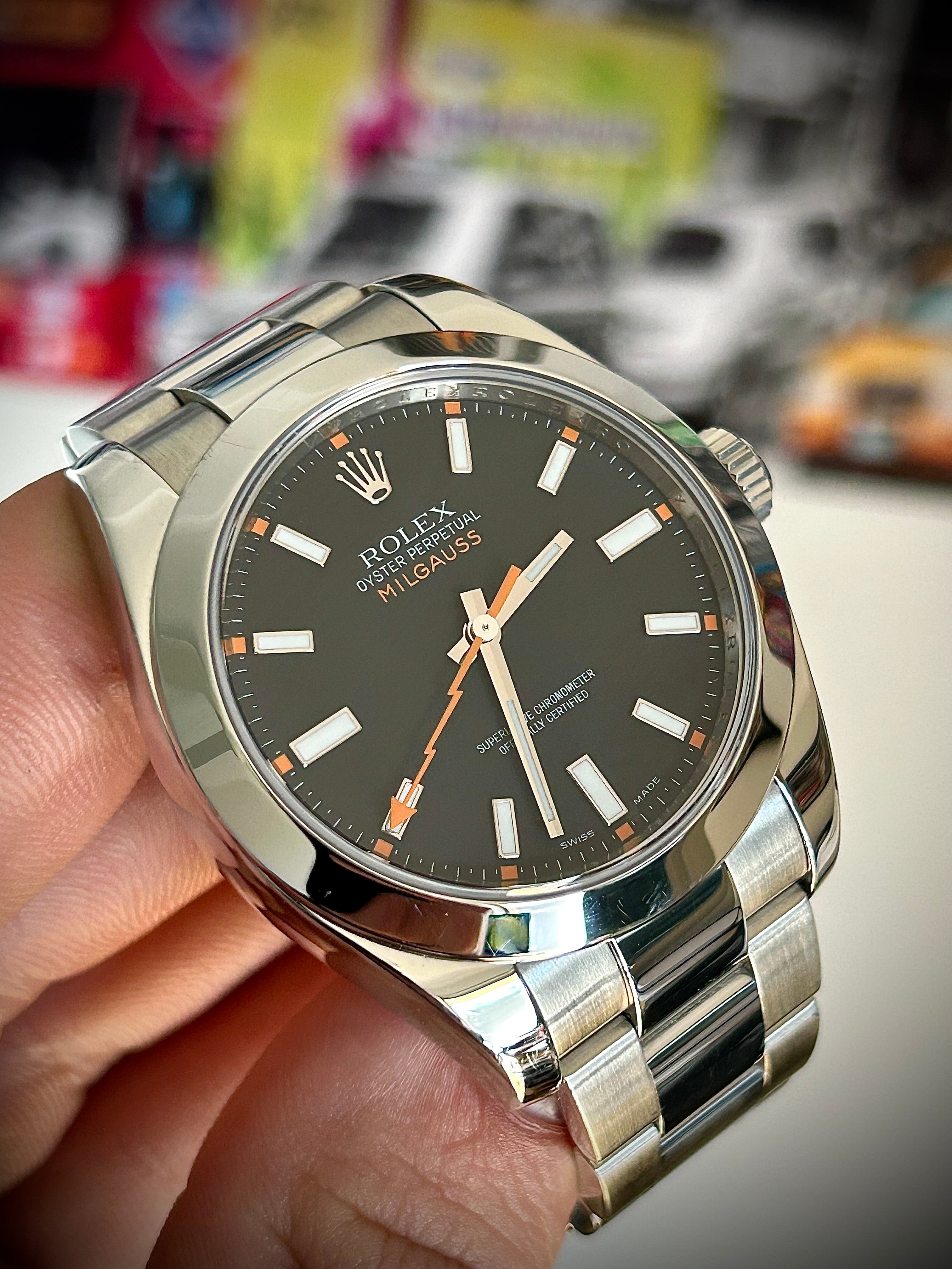 2008 ROLEX MILGAUSS, 116400, FULL SET, CERTIFIED PRE OWNED, INC GST