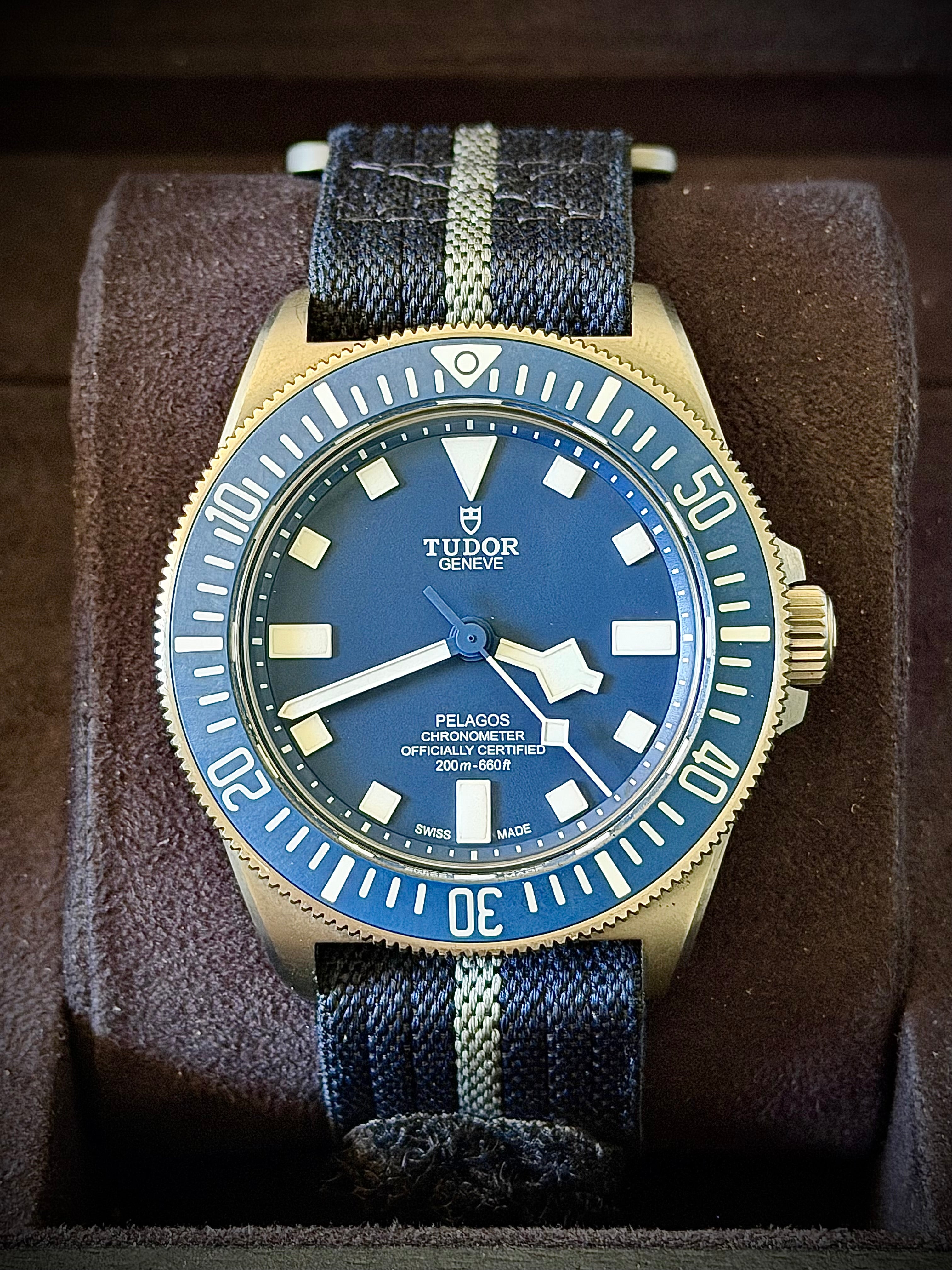 2023 TUDOR PELAGOS FXD “MARINE NATIONALE”, 25707B/23, BLUE DIAL, TITANIUM, FULL SET, INC GST
