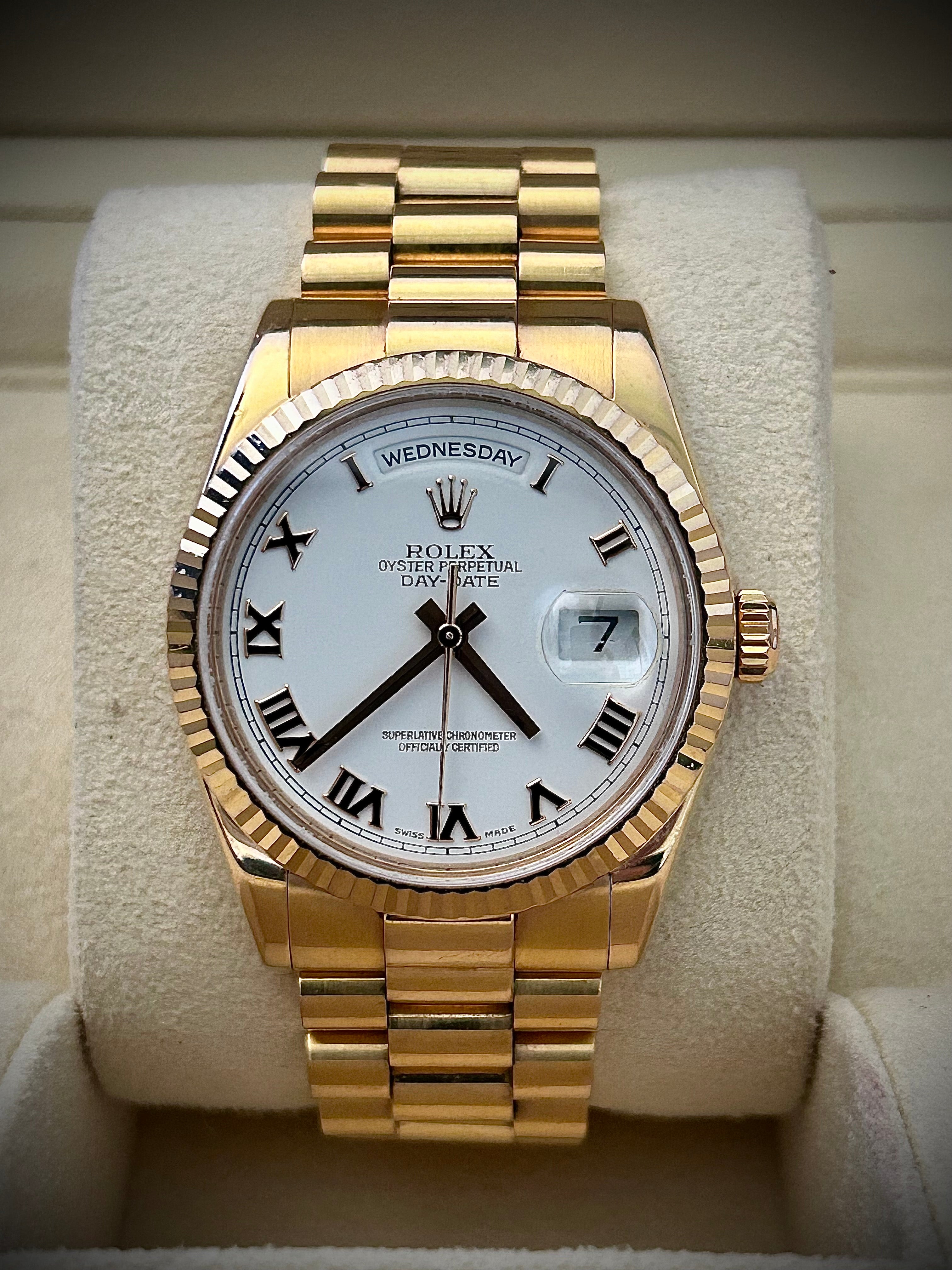 2008 ROLEX DAY-DATE 36, 118235, ROSE GOLD, WATCH ONLY, INC GST