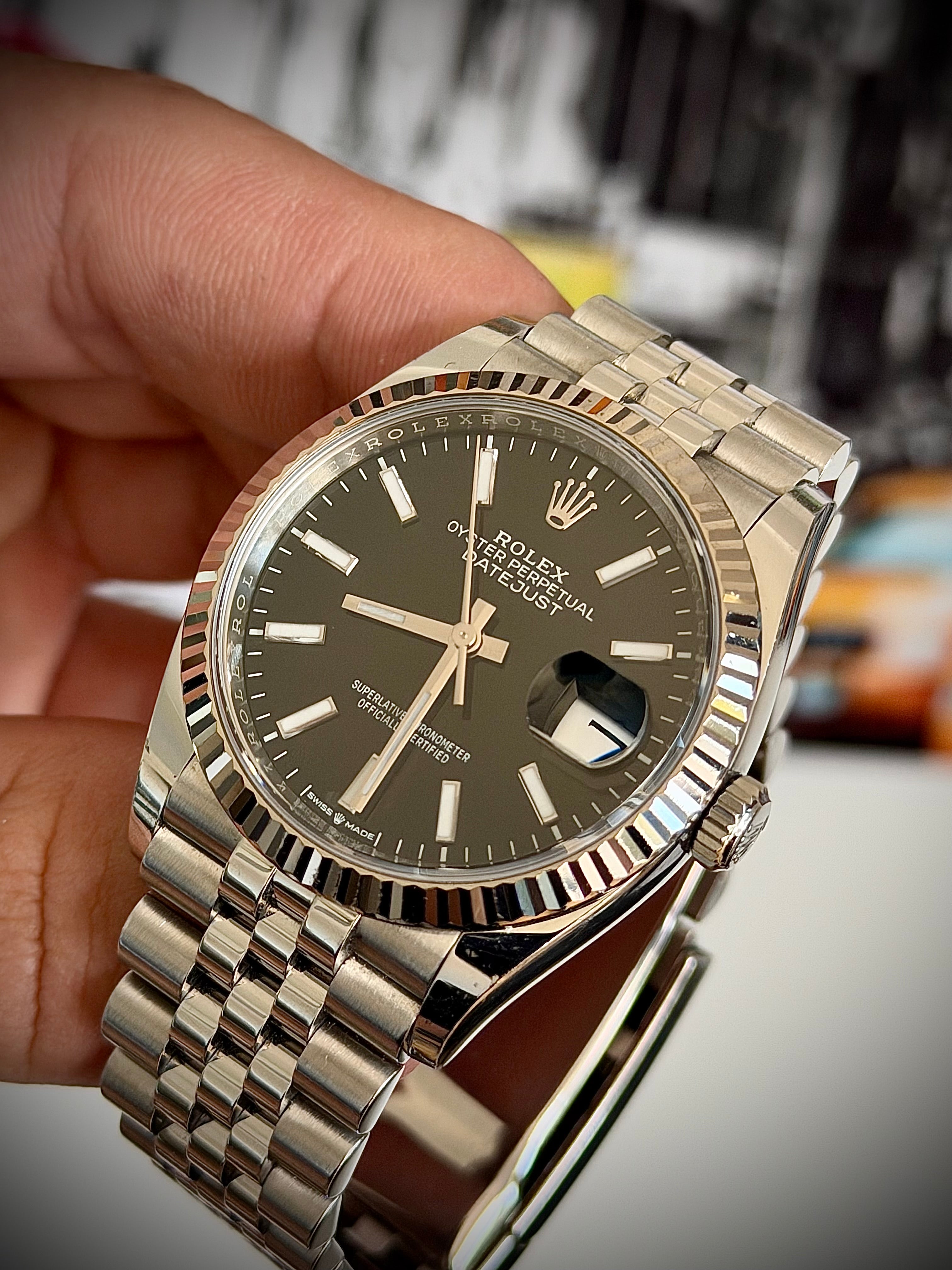 2019 ROLEX DATEJUST 36, 126234, BLACK DIAL, FULL SET, INC GST