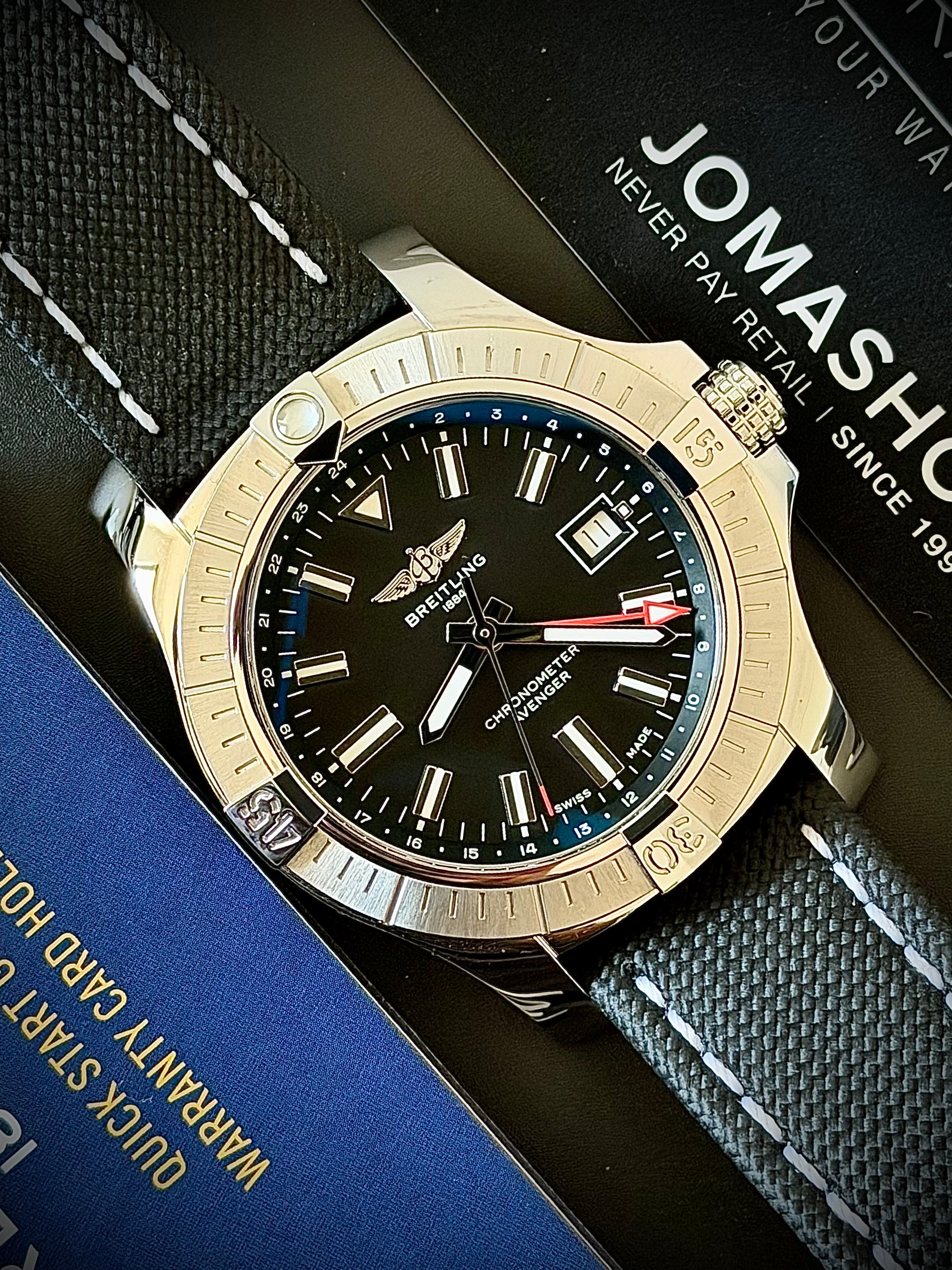 2025 BREITLING AVENGER GMT 43, A32397101B1X1, BOX & JOMASHOP WARRANTY, INC GST