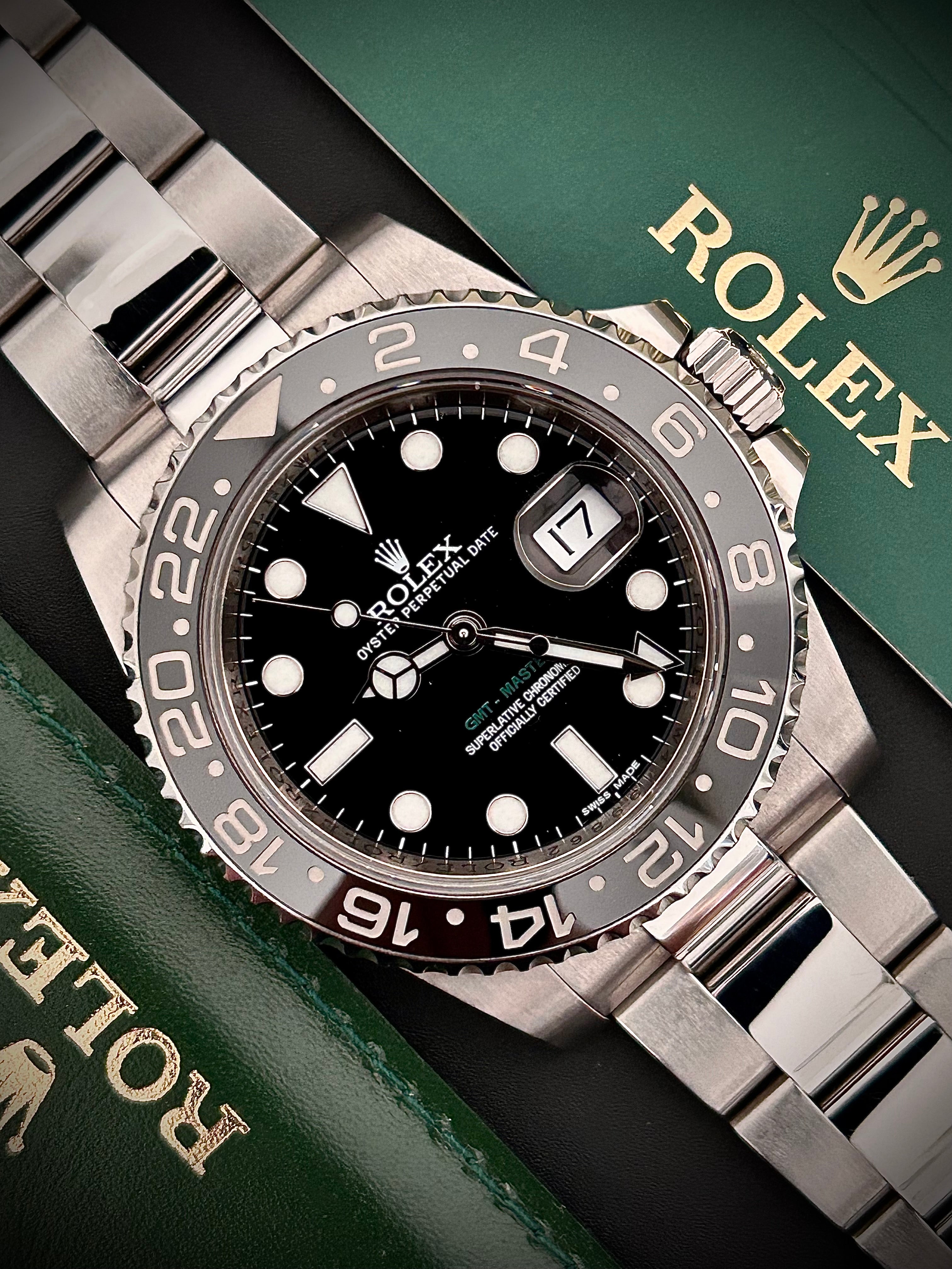 2014 ROLEX GMT MASTER II, 116710LN, FULL SET, INC GST