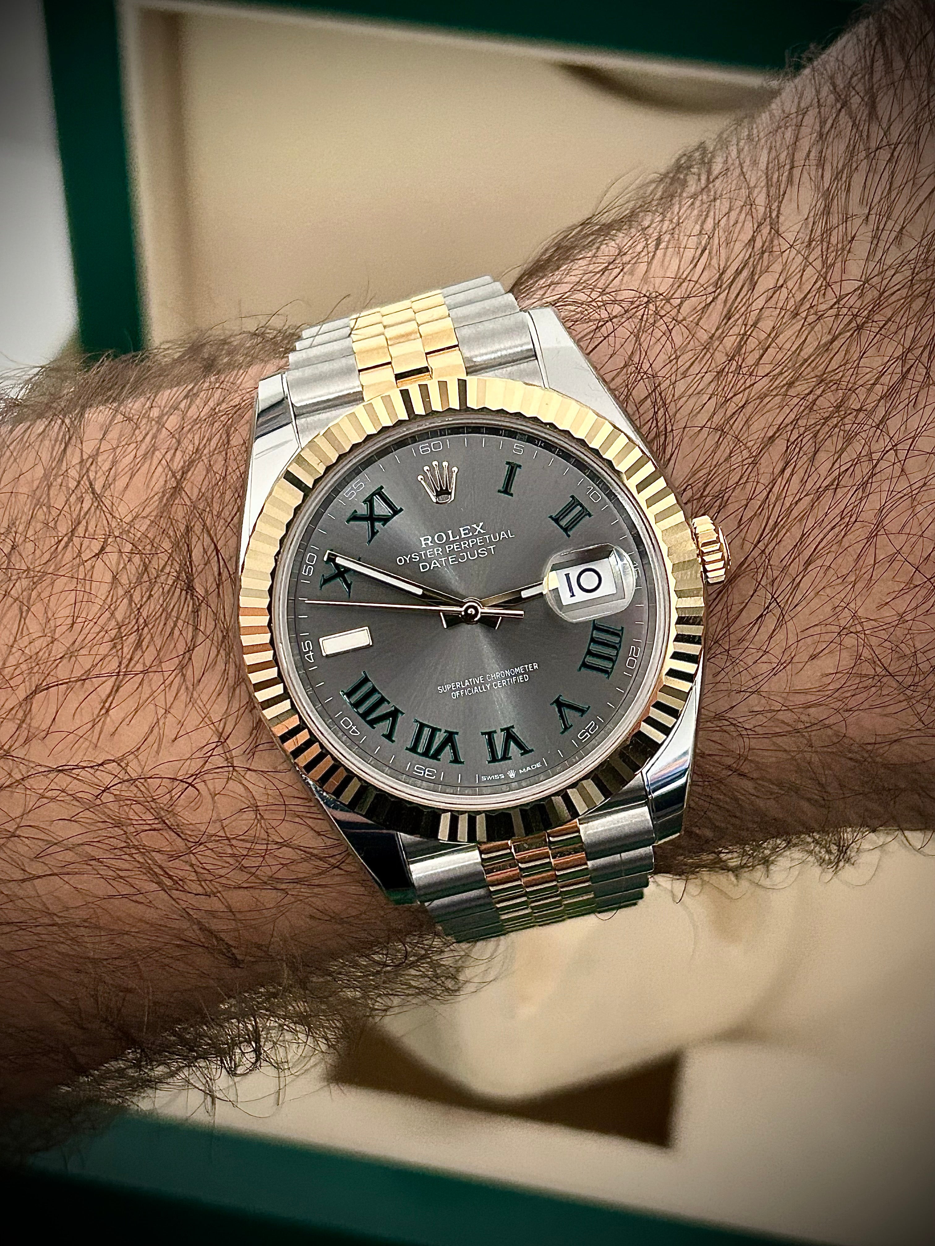 2024 ROLEX DATEJUST 41, WIMBLEDON DIAL, 126333, FULL SET, INC GST